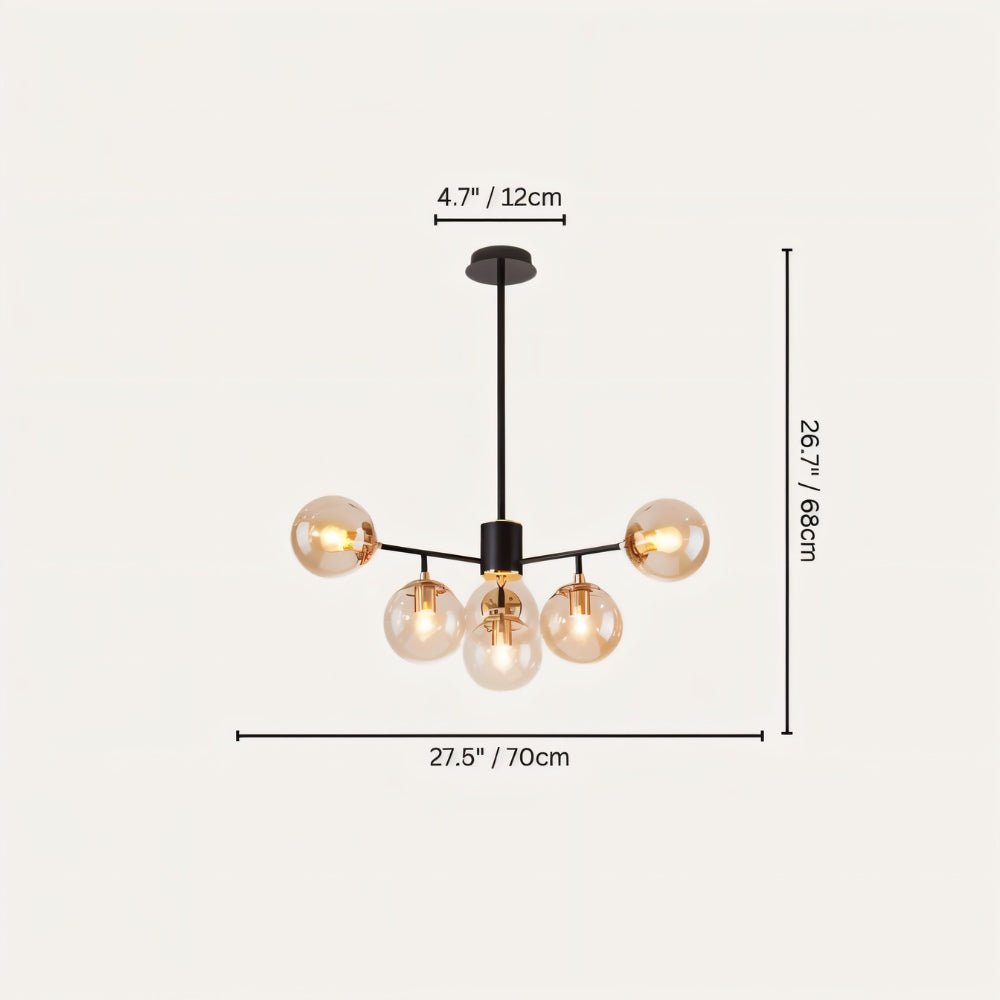 Freyza - LuminaraGlow | Elegant Modern Iron Glass Dining Room Chandelier Light
