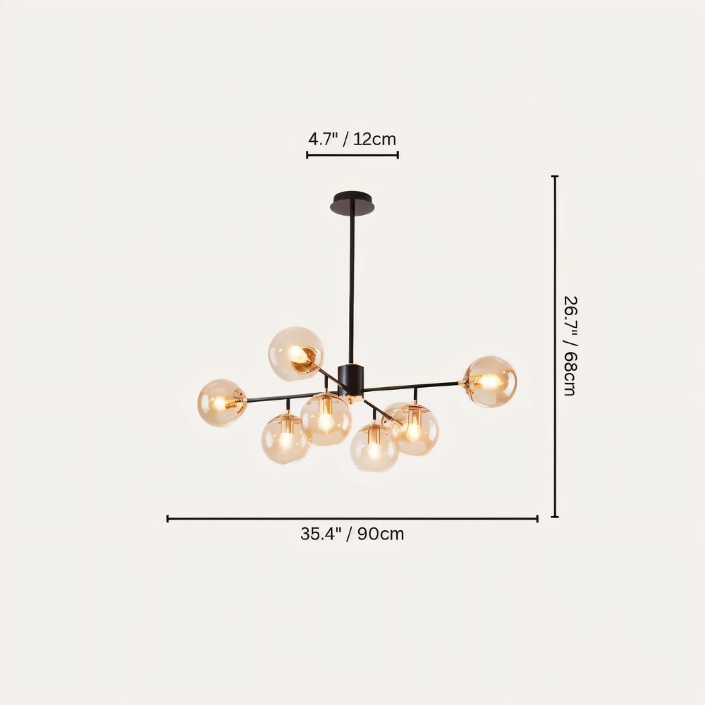 Freyza - LuminaraGlow | Elegant Modern Iron Glass Dining Room Chandelier Light