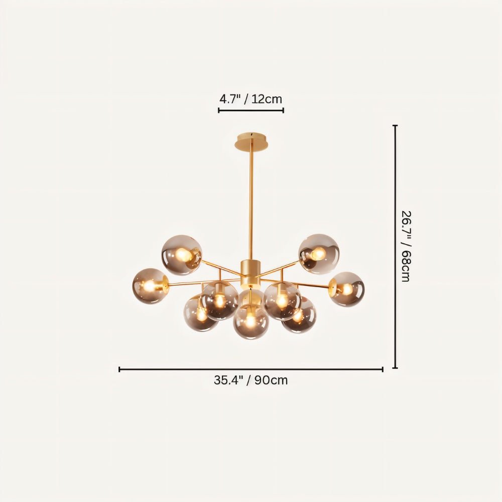 Freyza - LuminaraGlow | Elegant Modern Iron Glass Dining Room Chandelier Light