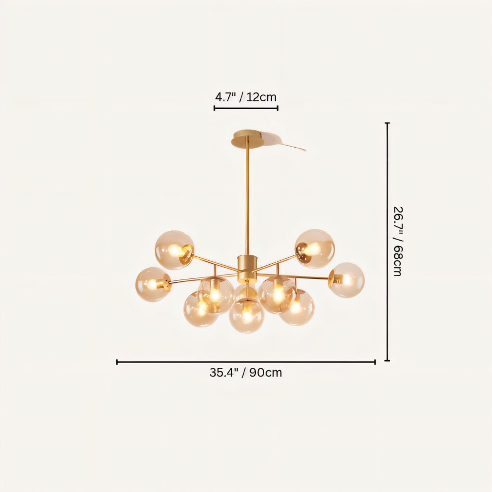 Freyza - LuminaraGlow | Elegant Modern Iron Glass Dining Room Chandelier Light