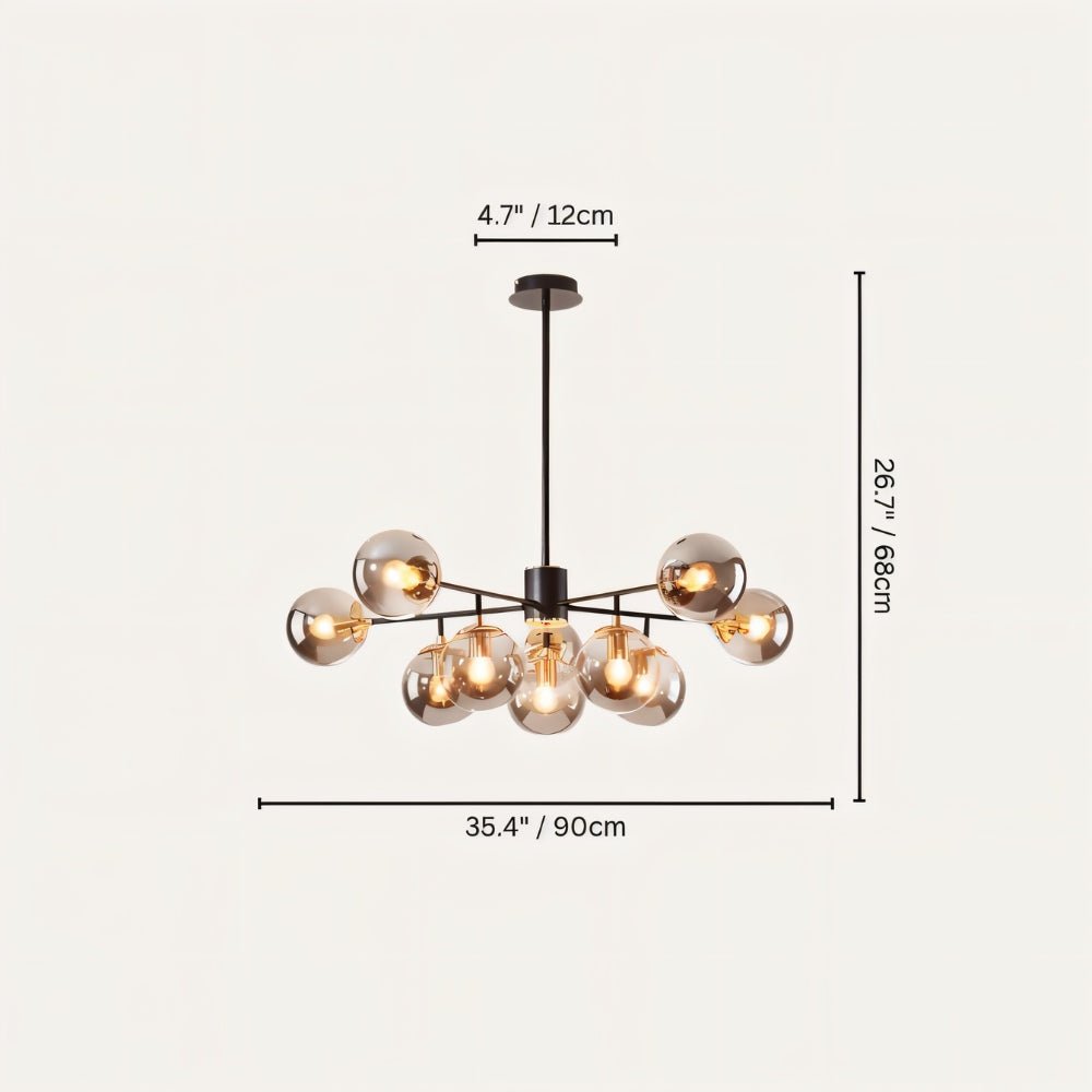 Freyza - LuminaraGlow | Elegant Modern Iron Glass Dining Room Chandelier Light