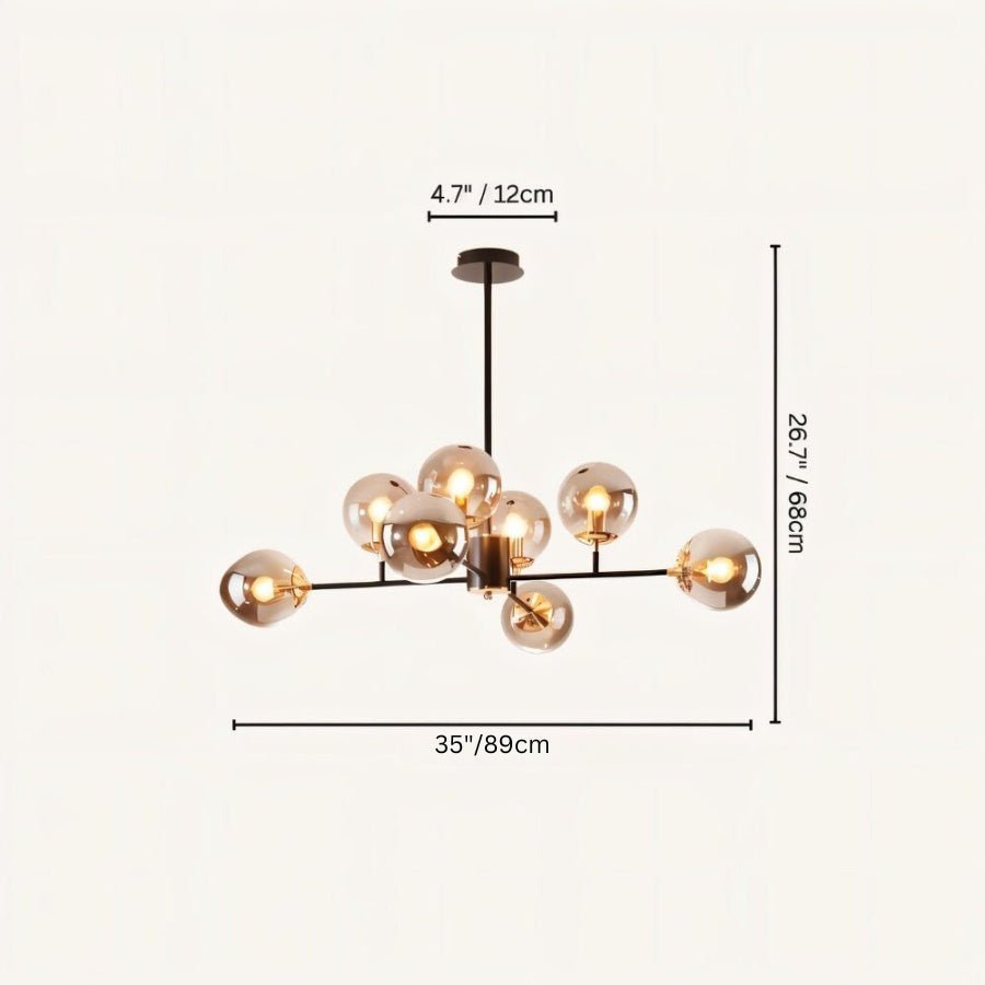 Freyza - LuminaraGlow | Elegant Modern Iron Glass Dining Room Chandelier Light