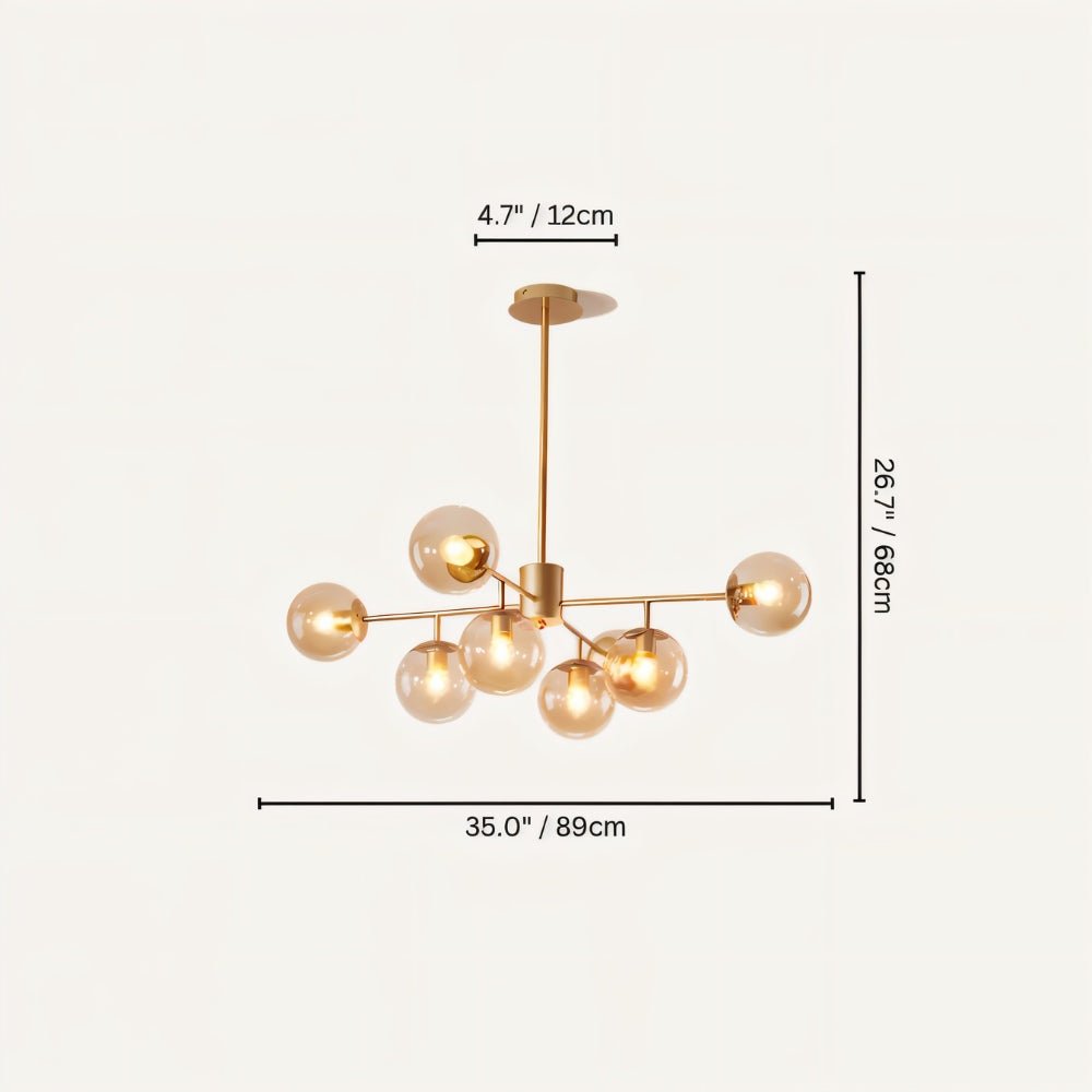 Freyza - LuminaraGlow | Elegant Modern Iron Glass Dining Room Chandelier Light