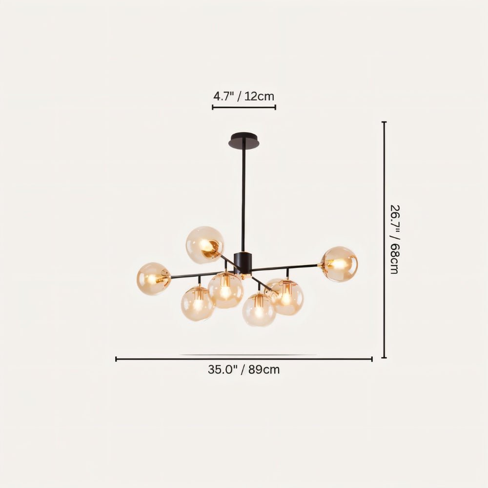 Freyza - LuminaraGlow | Elegant Modern Iron Glass Dining Room Chandelier Light
