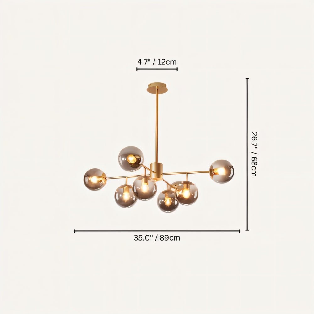 Freyza - LuminaraGlow | Elegant Modern Iron Glass Dining Room Chandelier Light