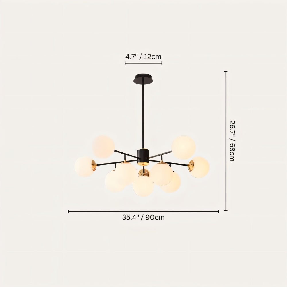 Freyza - LuminaraGlow | Elegant Modern Iron Glass Dining Room Chandelier Light