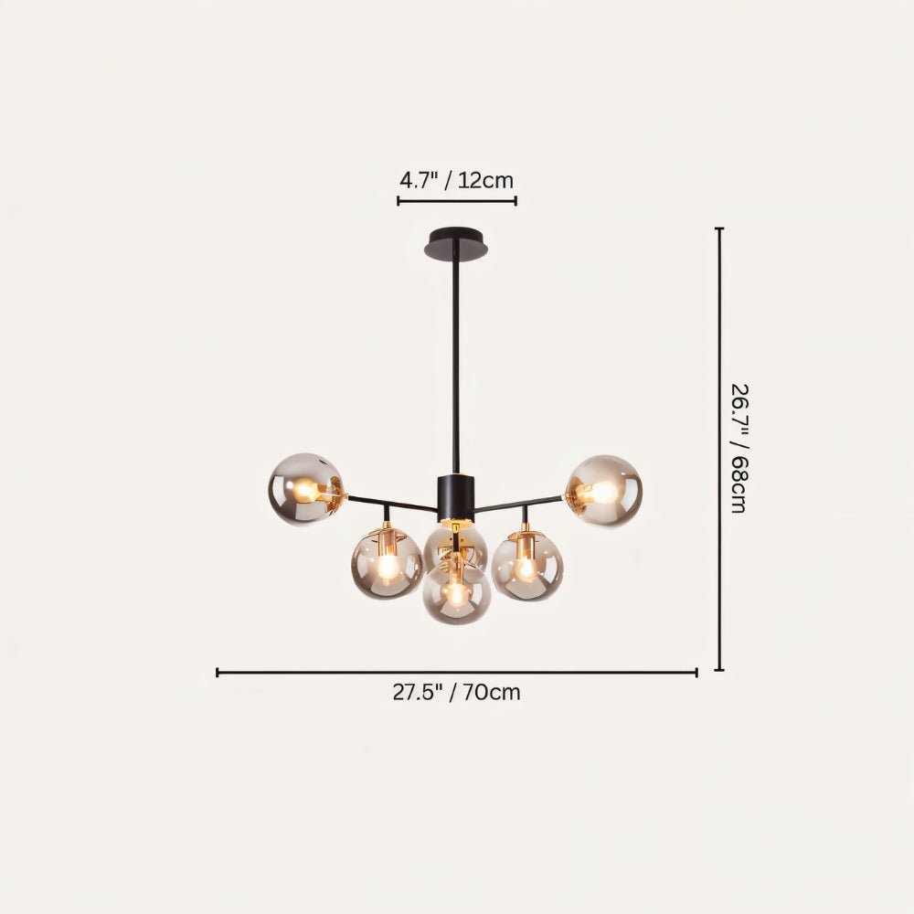 Freyza - LuminaraGlow | Elegant Modern Iron Glass Dining Room Chandelier Light