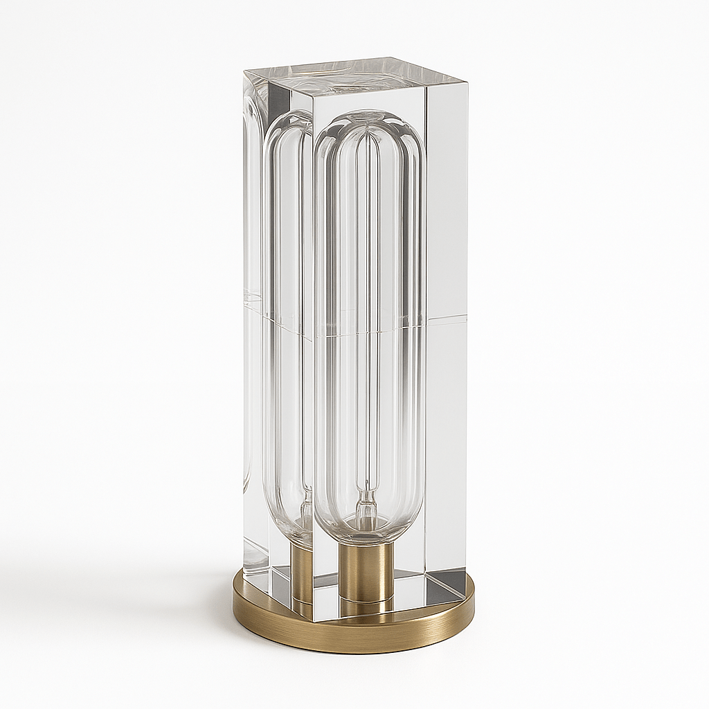 Luminara | Chic Minimalist Crystal Copper Table Lamp for Bedroom 1