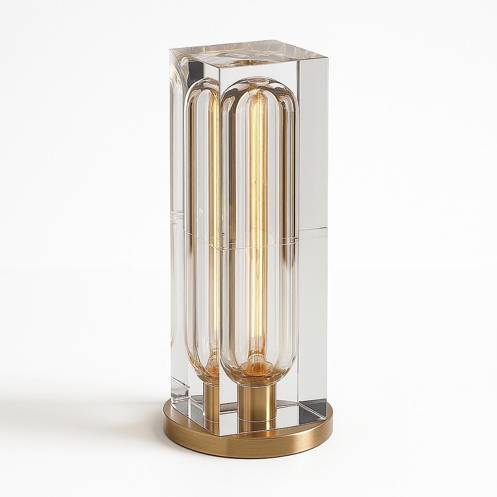 Luminara | Chic Minimalist Crystal Copper Table Lamp for Bedroom 2