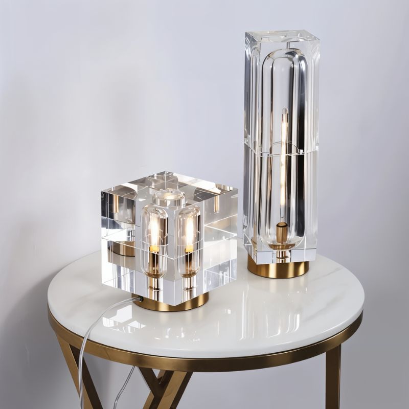 Luminara | Chic Minimalist Crystal Copper Table Lamp for Bedroom 6