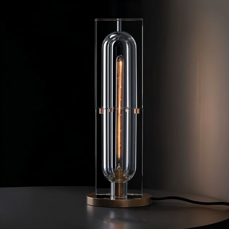 Luminara | Chic Minimalist Crystal Copper Table Lamp for Bedroom 8