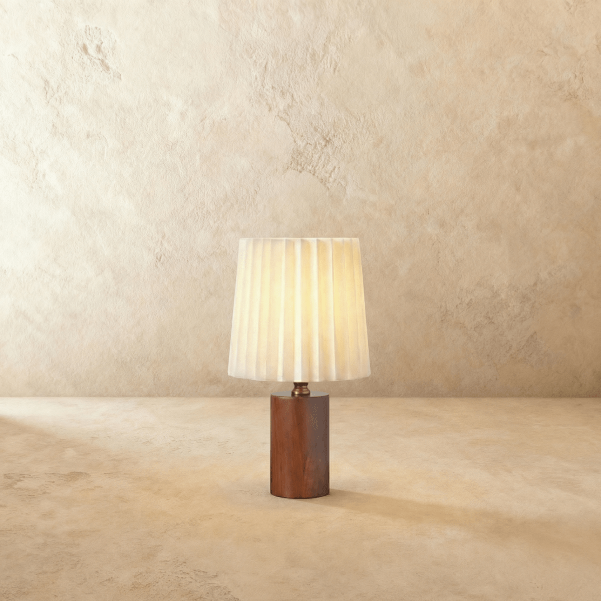 Luminara | Elegant Antique Brass and Wood Table Lamp for Living Room 0