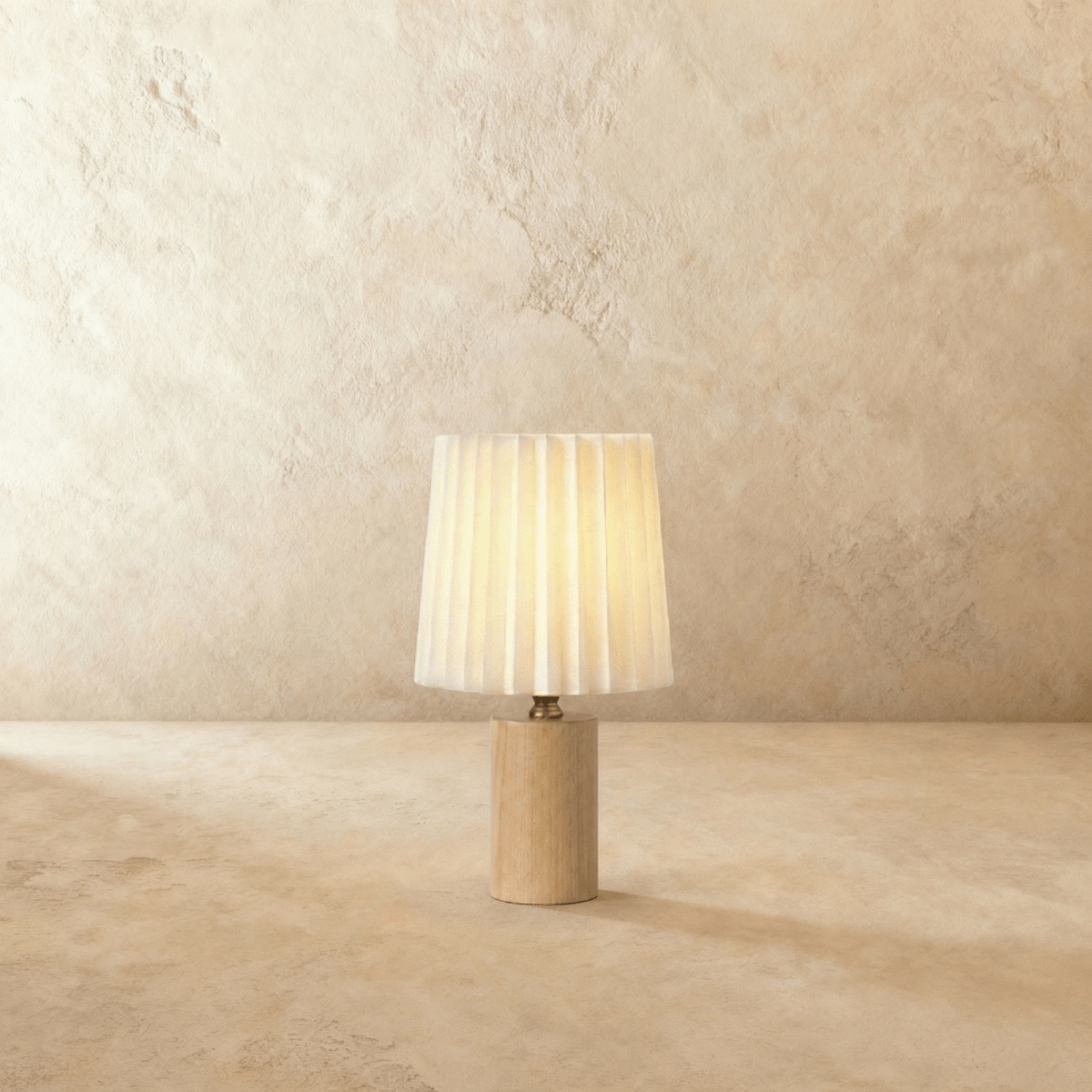 Luminara | Elegant Antique Brass and Wood Table Lamp for Living Room 1