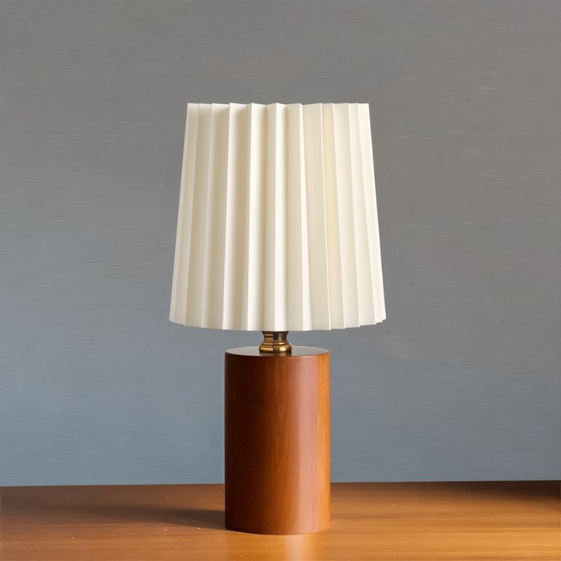 Luminara | Elegant Antique Brass and Wood Table Lamp for Living Room 3