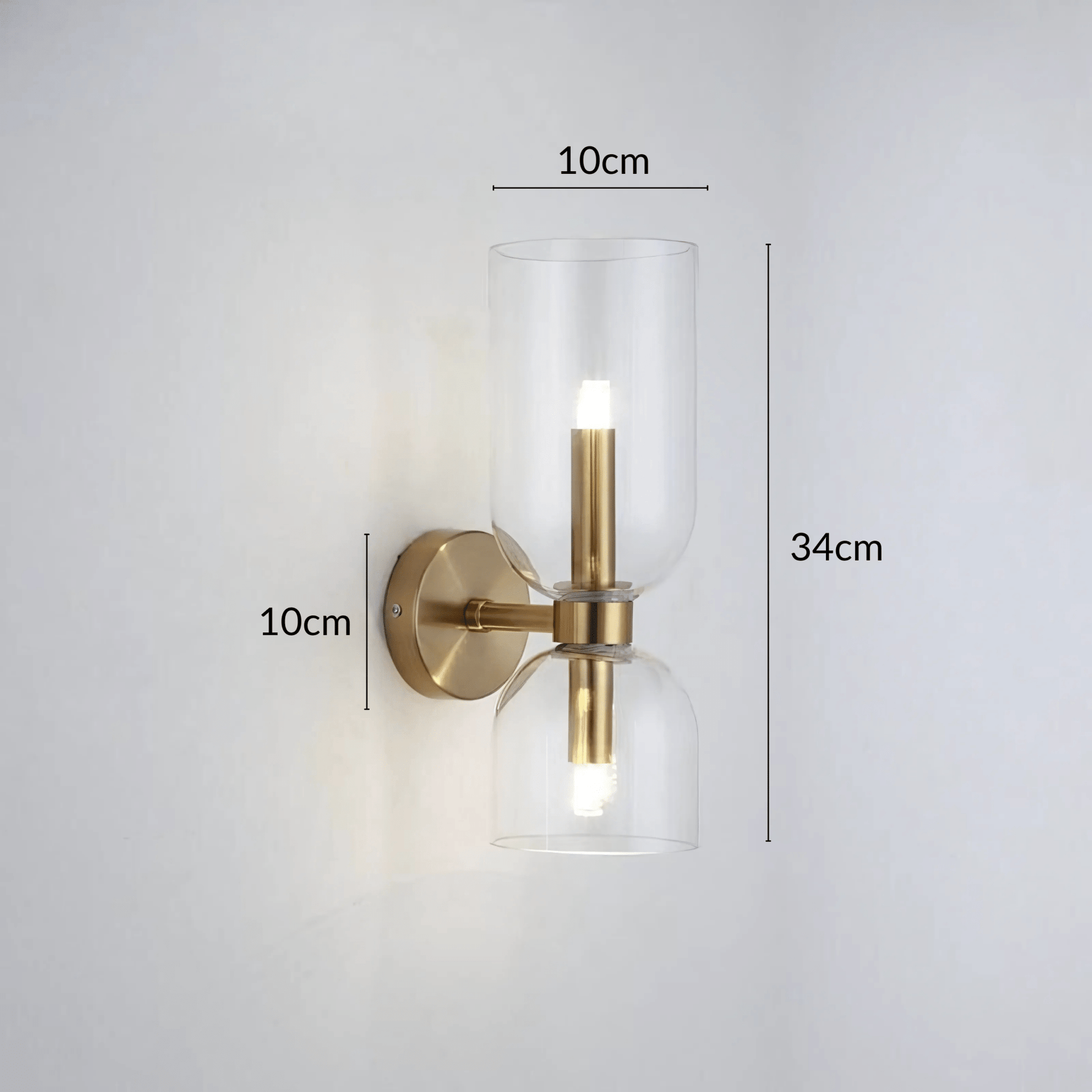 Luminara | Elegant Brass Dual Shade Wall Sconce Light Fixture 0