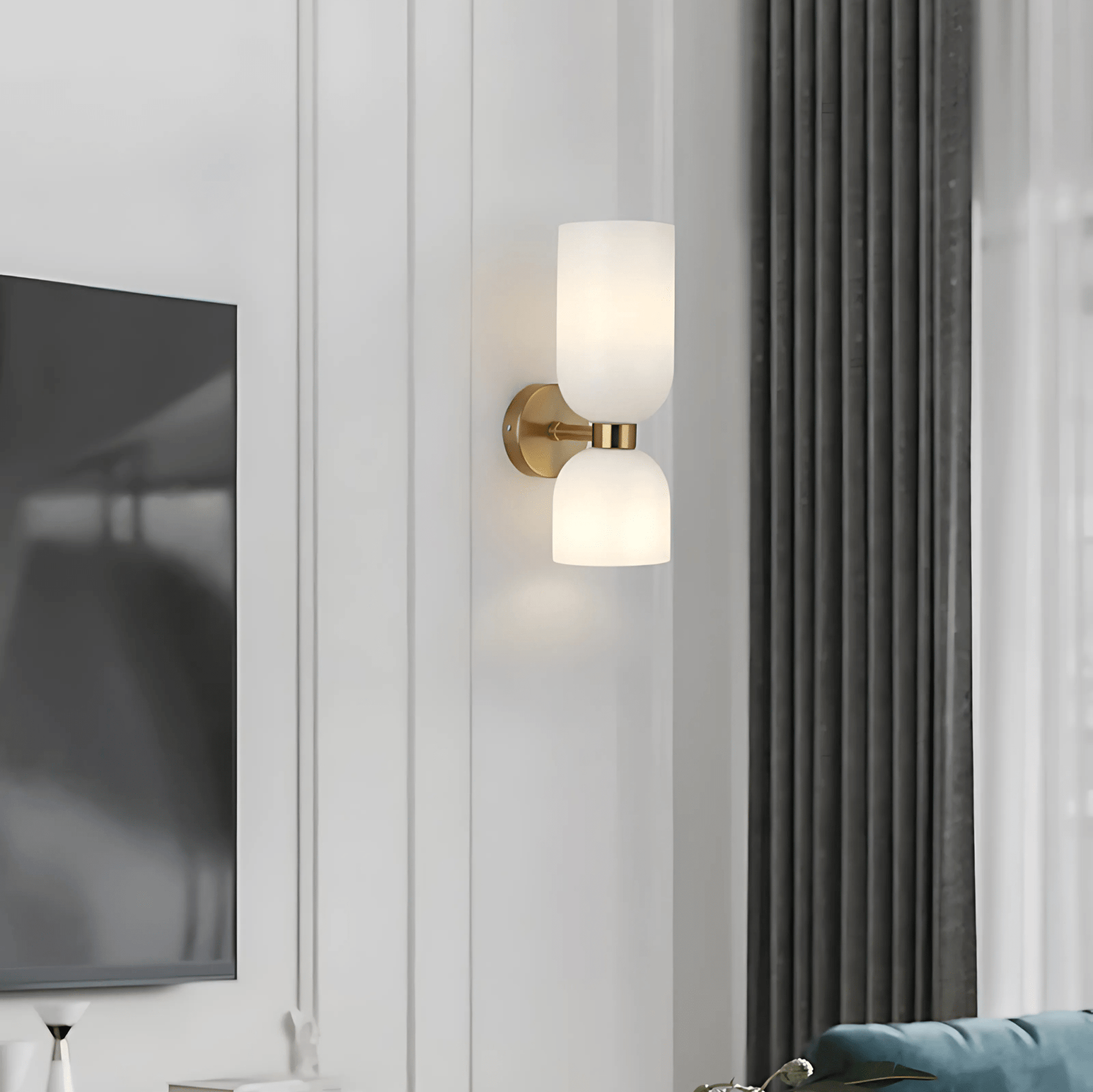 Luminara | Elegant Brass Dual Shade Wall Sconce Light Fixture 2