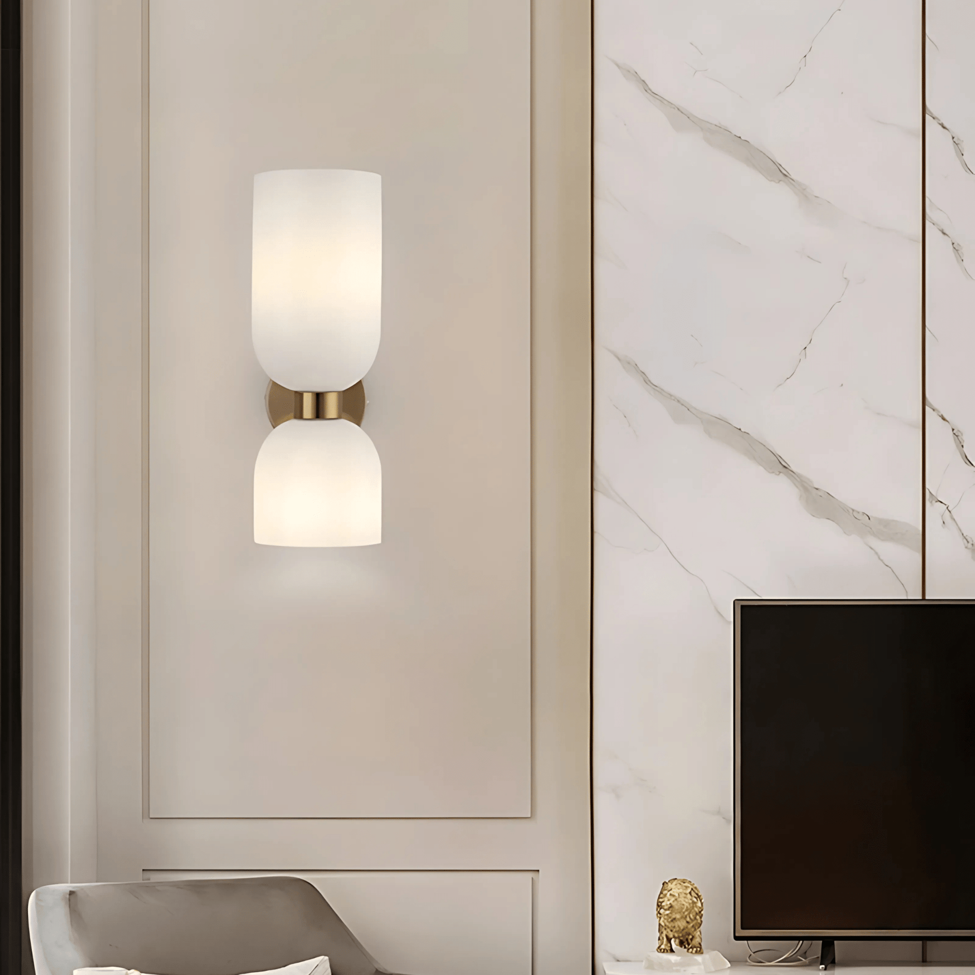 Luminara | Elegant Brass Dual Shade Wall Sconce Light Fixture 3