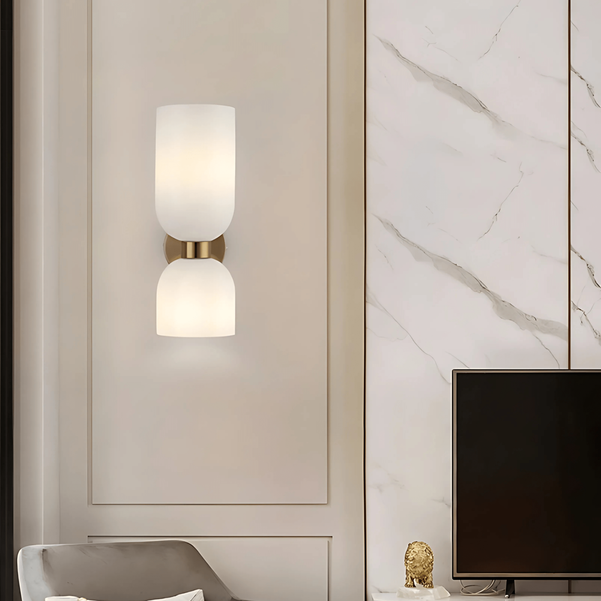 Luminara | Elegant Brass Dual Shade Wall Sconce Light Fixture 3