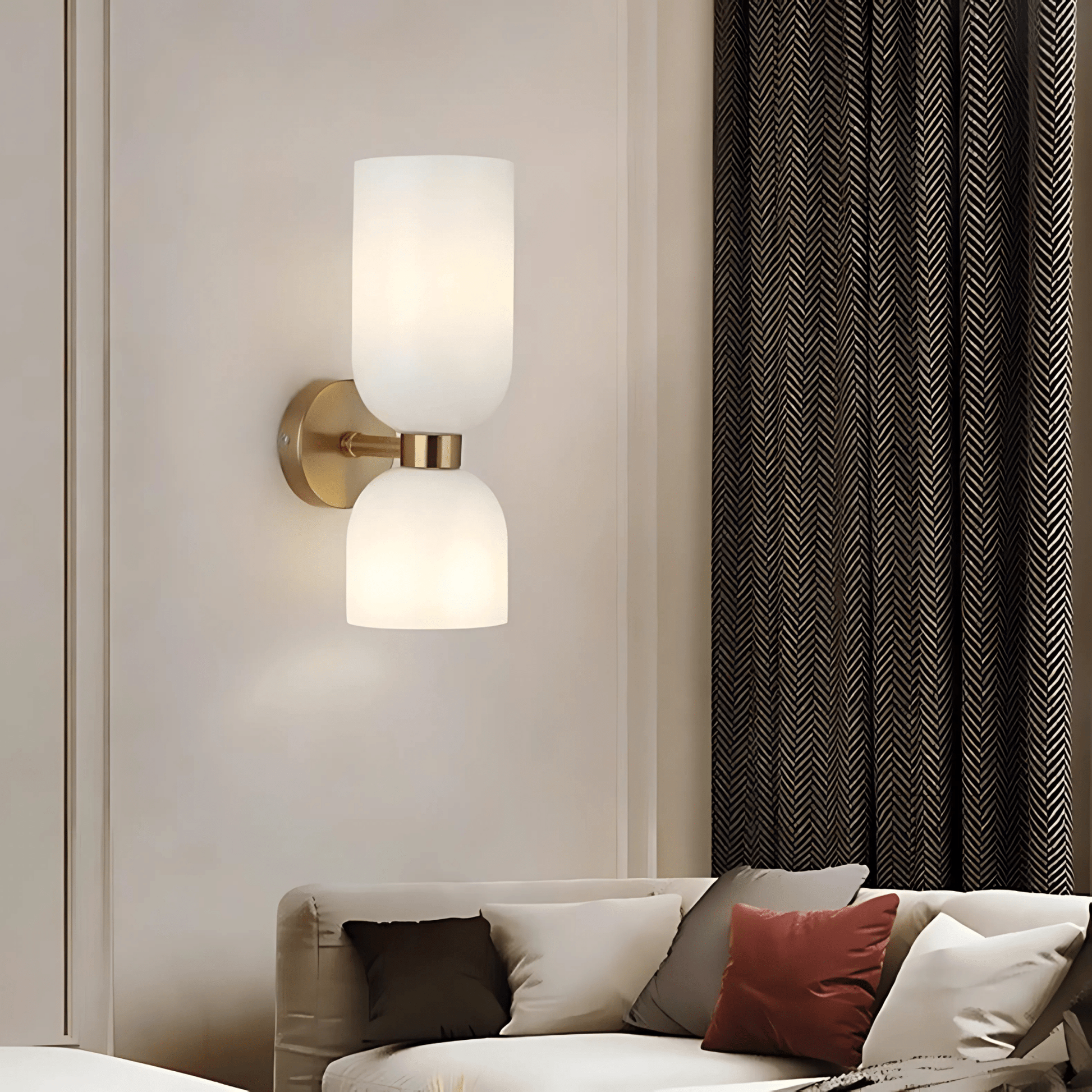 Luminara | Elegant Brass Dual Shade Wall Sconce Light Fixture 4