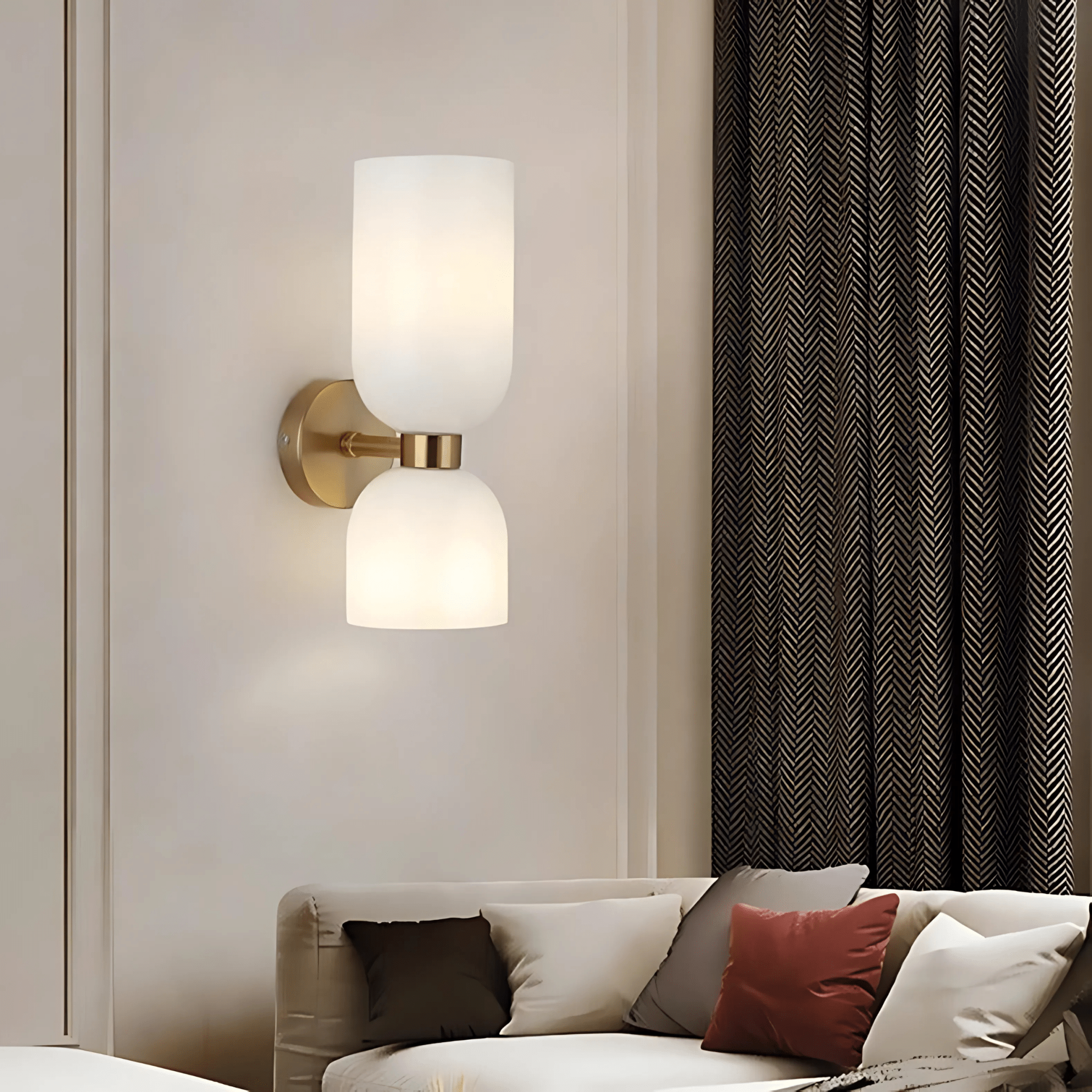 Luminara | Elegant Brass Dual Shade Wall Sconce Light Fixture 4