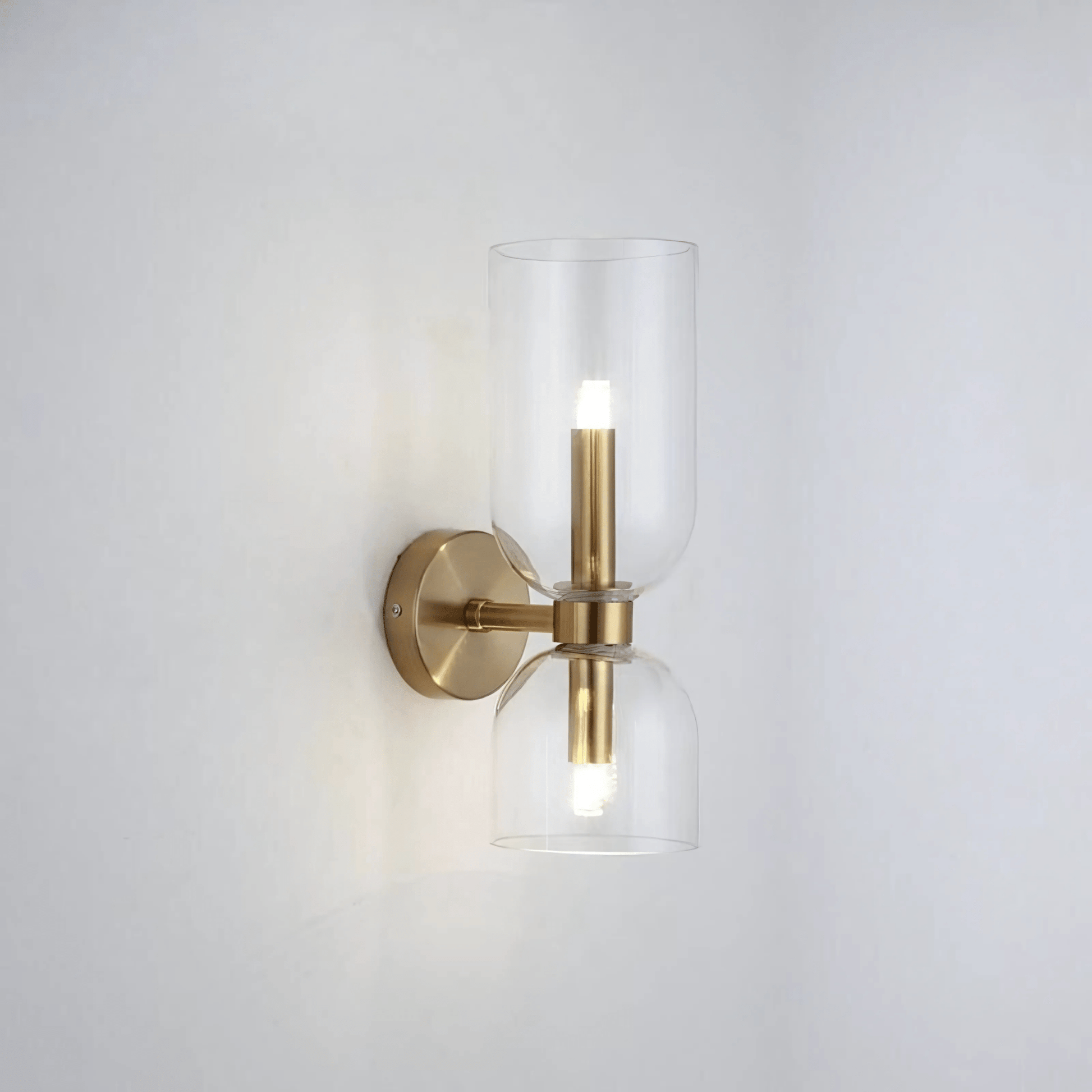 Luminara | Elegant Brass Dual Shade Wall Sconce Light Fixture 6