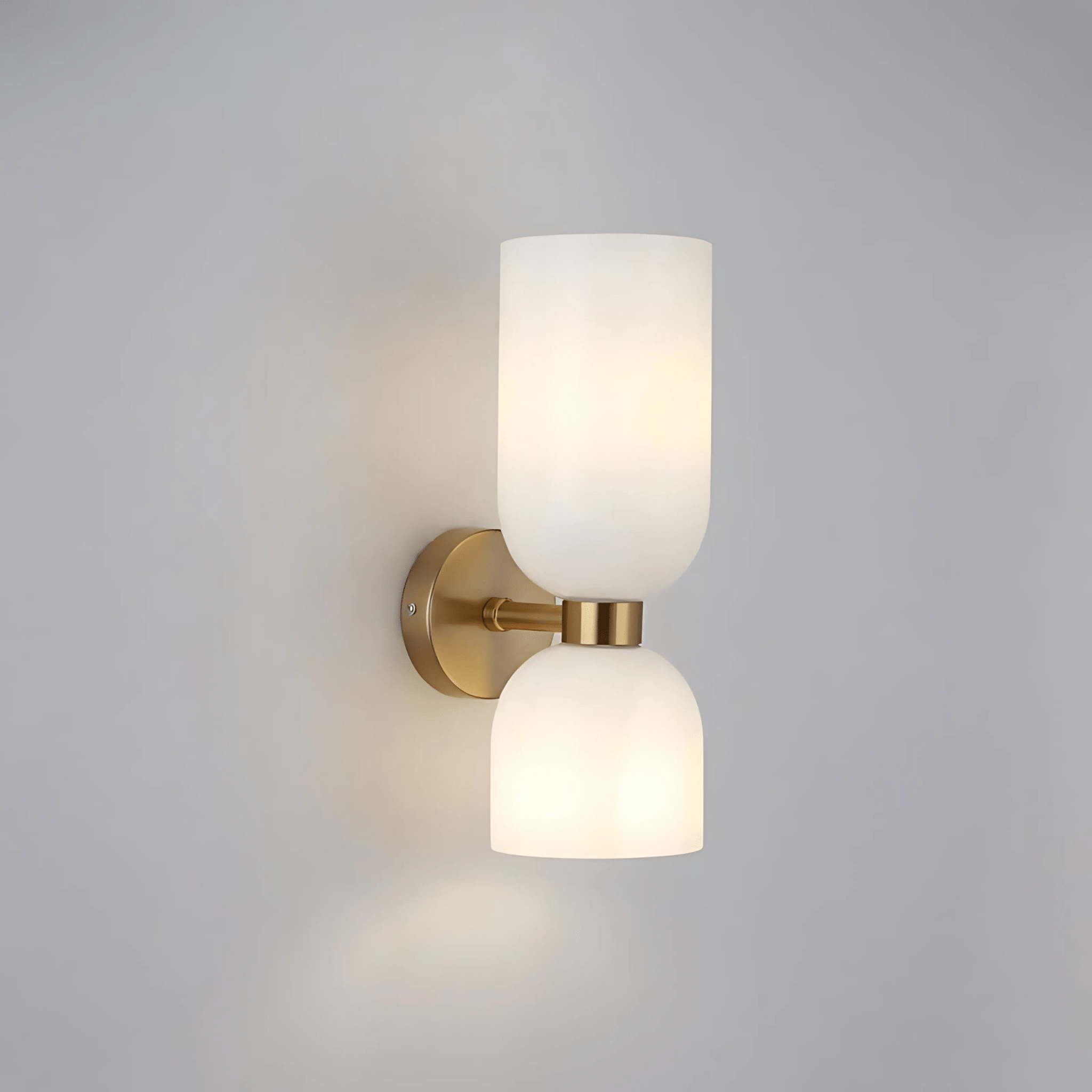 Luminara | Elegant Brass Dual Shade Wall Sconce Light Fixture 7