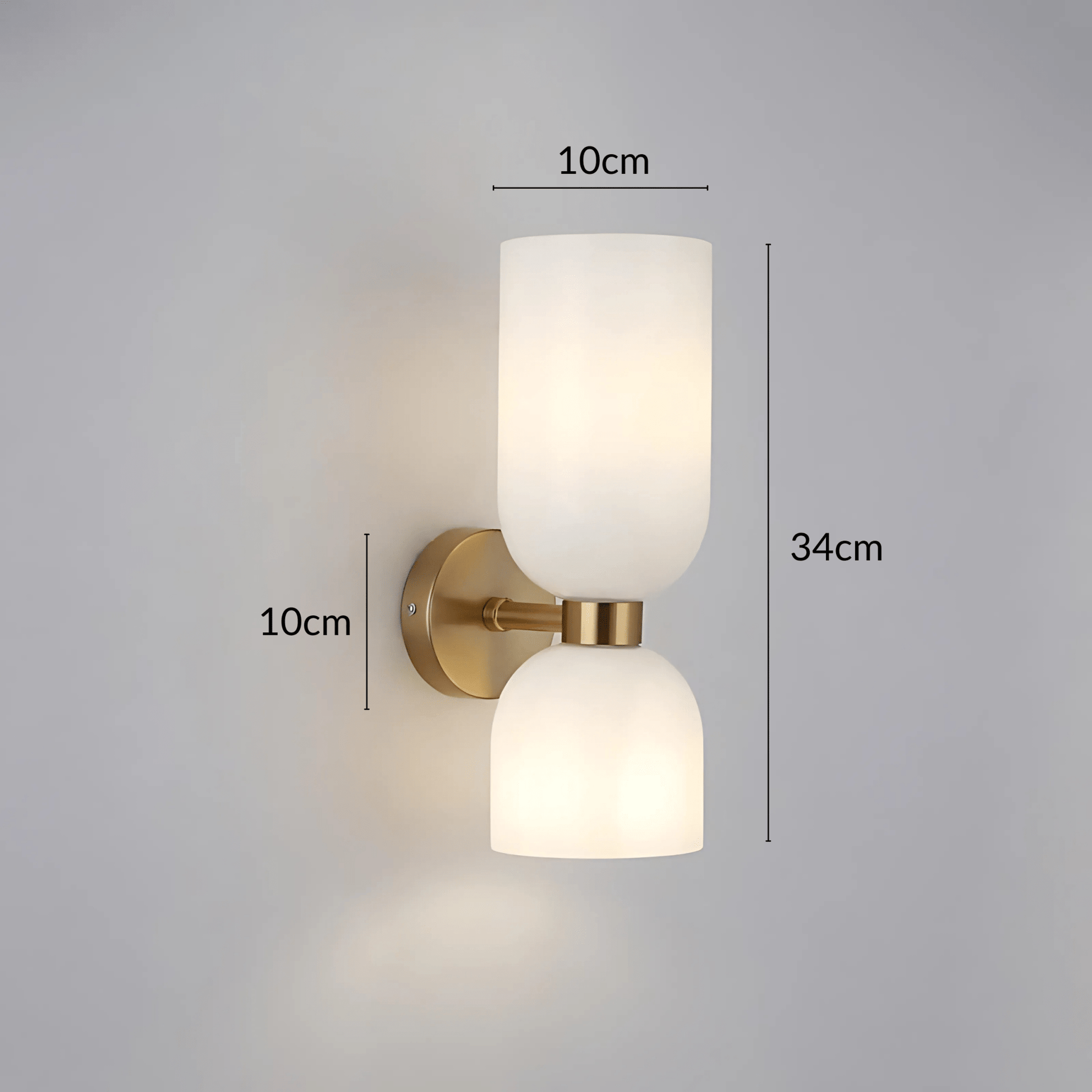 Luminara | Elegant Brass Dual Shade Wall Sconce Light Fixture 9