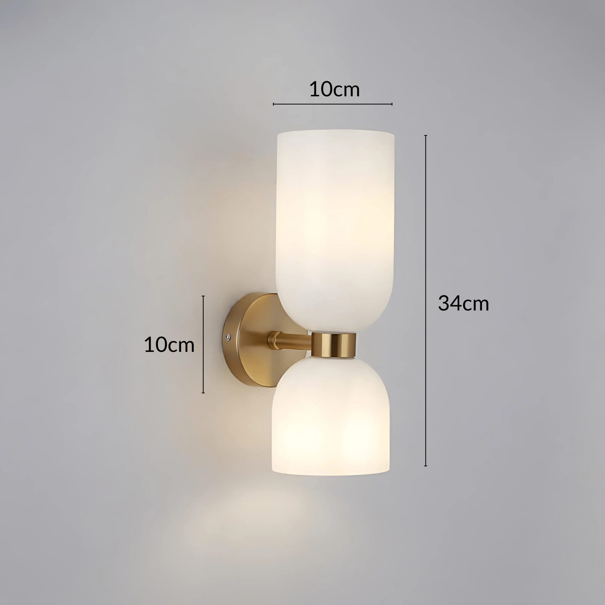 Luminara | Elegant Brass Dual Shade Wall Sconce Light Fixture 9