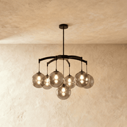 Freyza - Elegant Copper Glass Modern Chandelier Fixture
