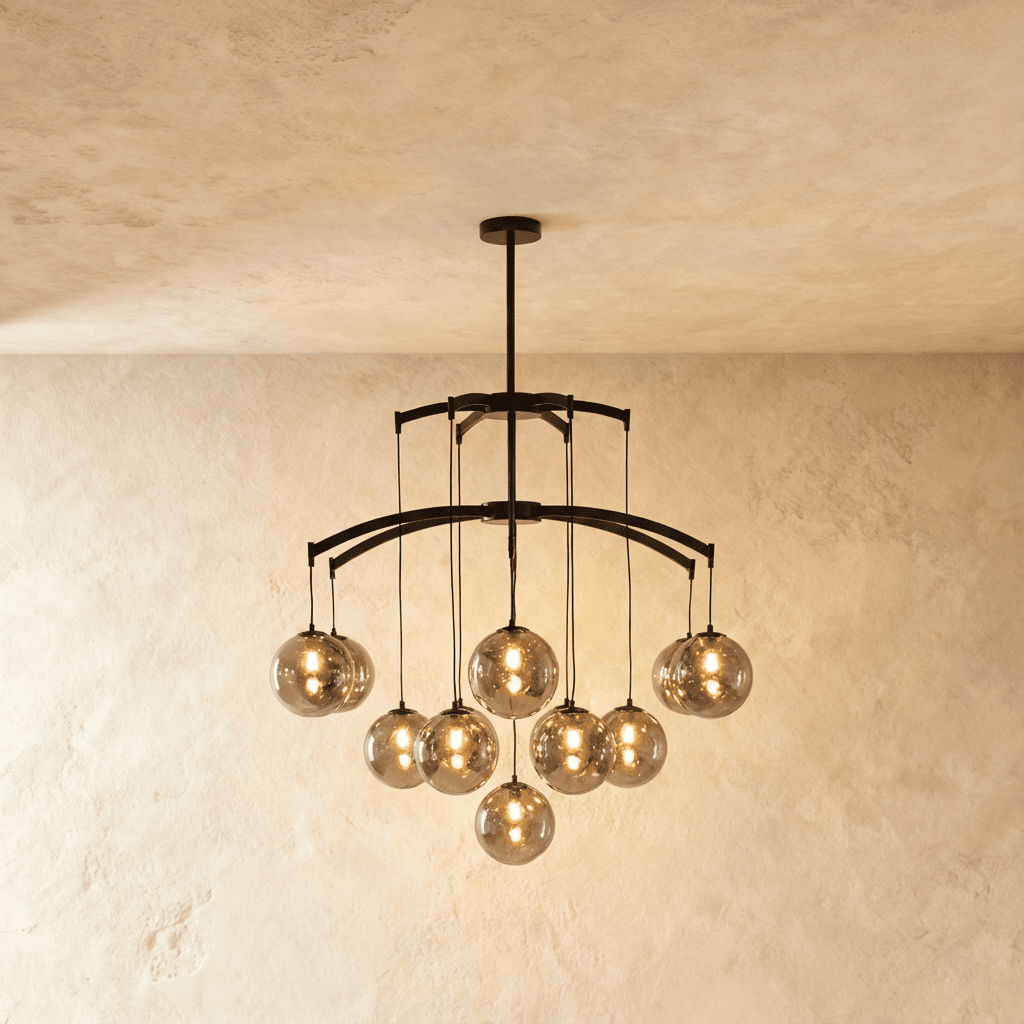 Freyza - Elegant Copper Glass Modern Chandelier Fixture