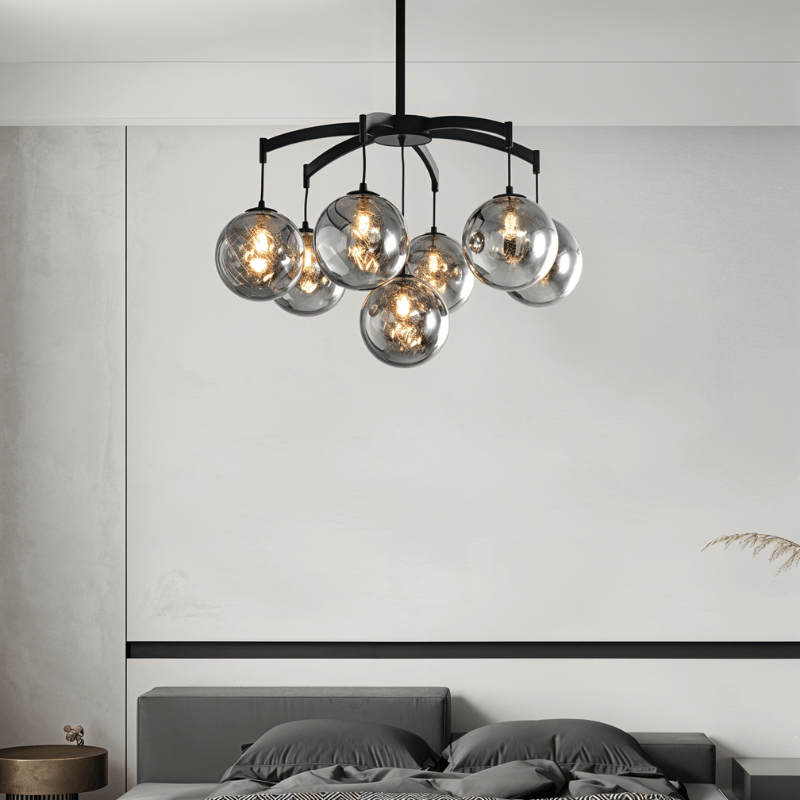 Freyza - Elegant Copper Glass Modern Chandelier Fixture