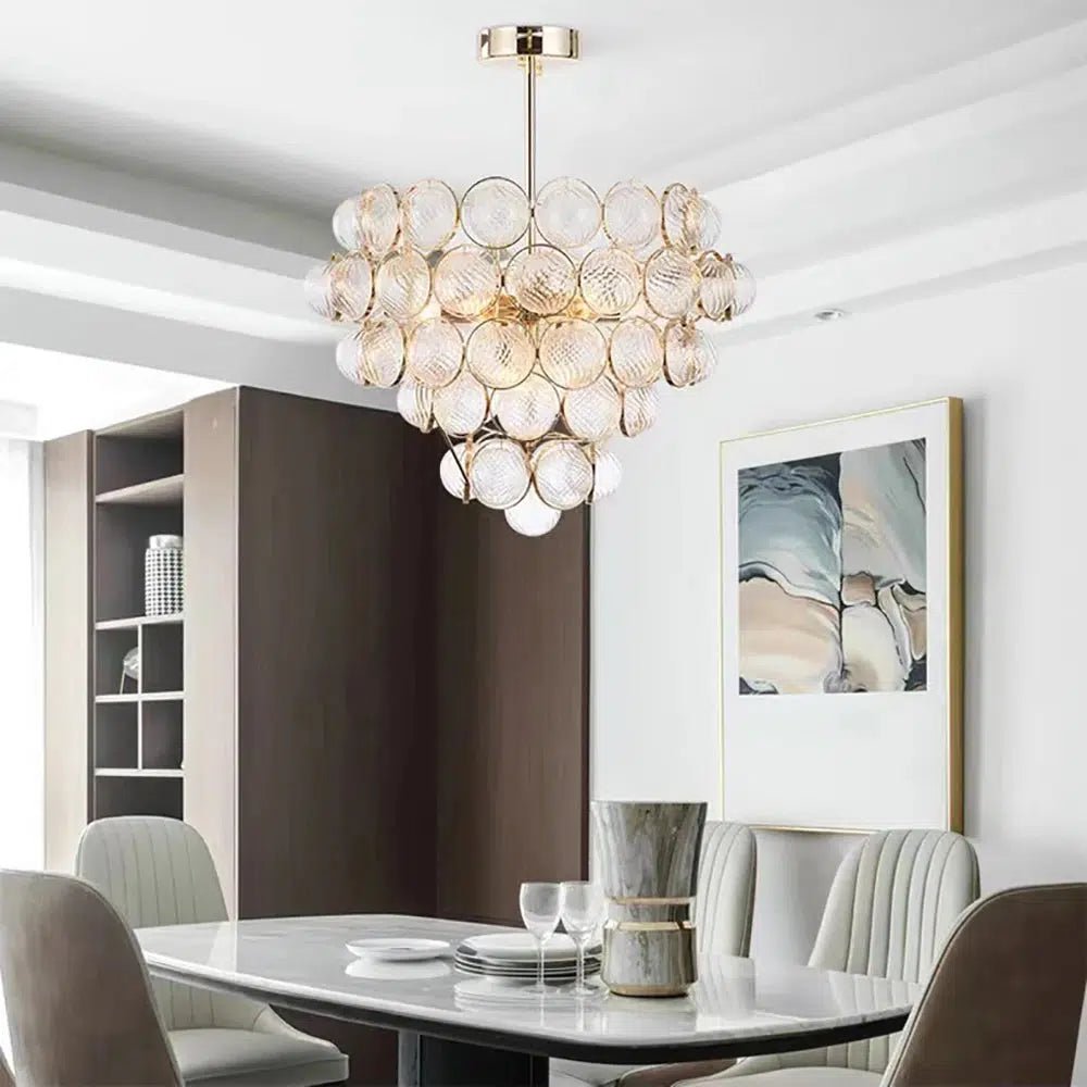 Freyza - Luminara | Elegant Gold Modern Glass Sphere Dining Room Chandelier