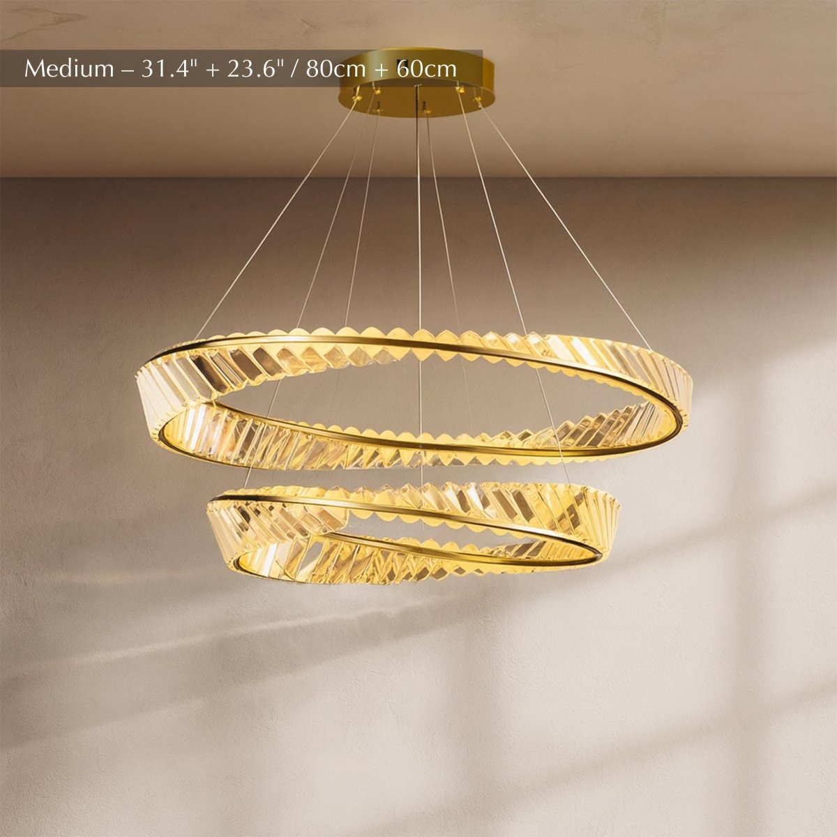 Freyza - Luminara | Elegant Modern 2-Tier Crystal Chandelier Light Fixture