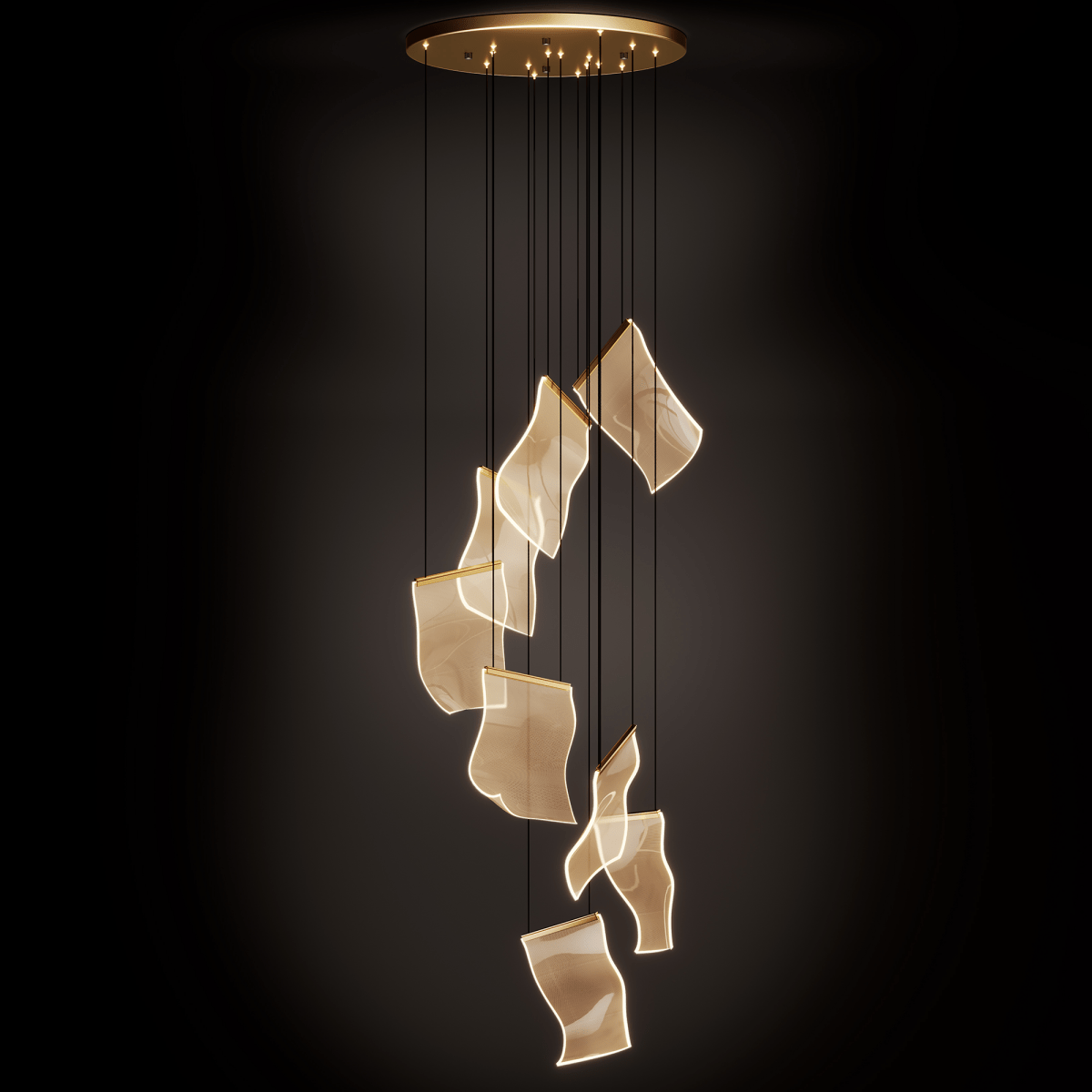Freyza - Luminara | Elegant Modern Acrylic Sheets Chandelier Fixture