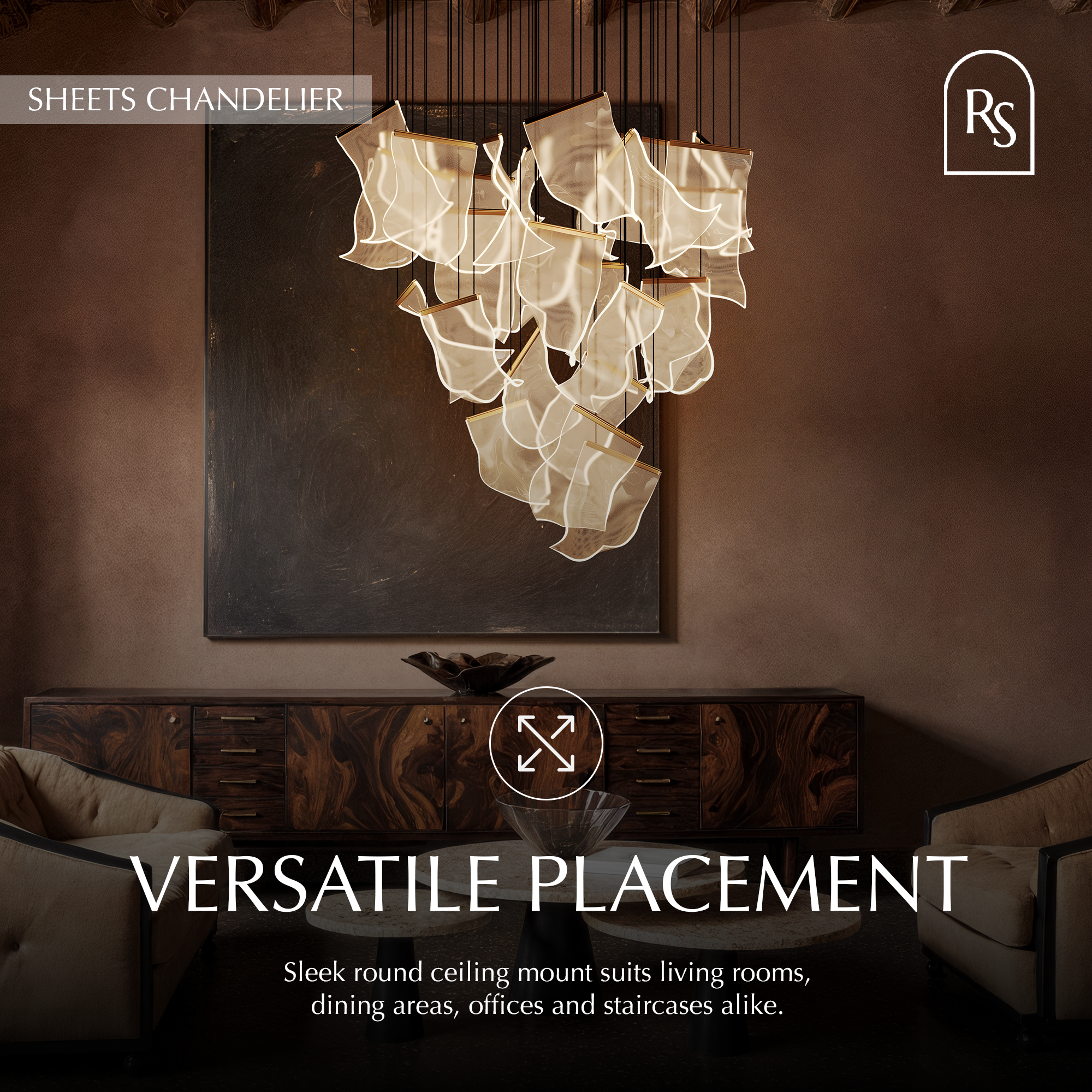 Freyza - Luminara | Elegant Modern Acrylic Sheets Chandelier Fixture
