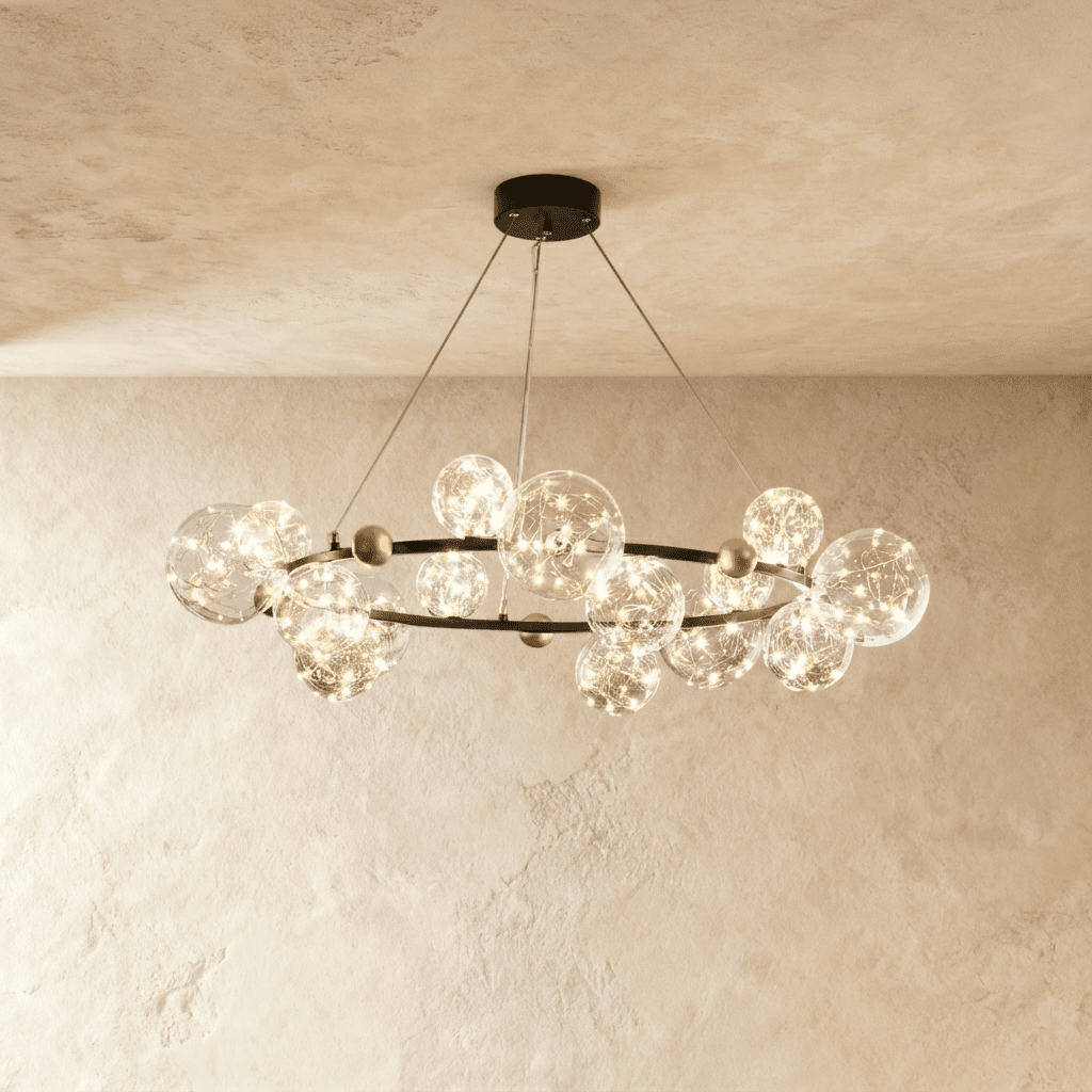 Freyza - Luminara | Elegant Modern Black Bubble Chandelier with Adjustable Height