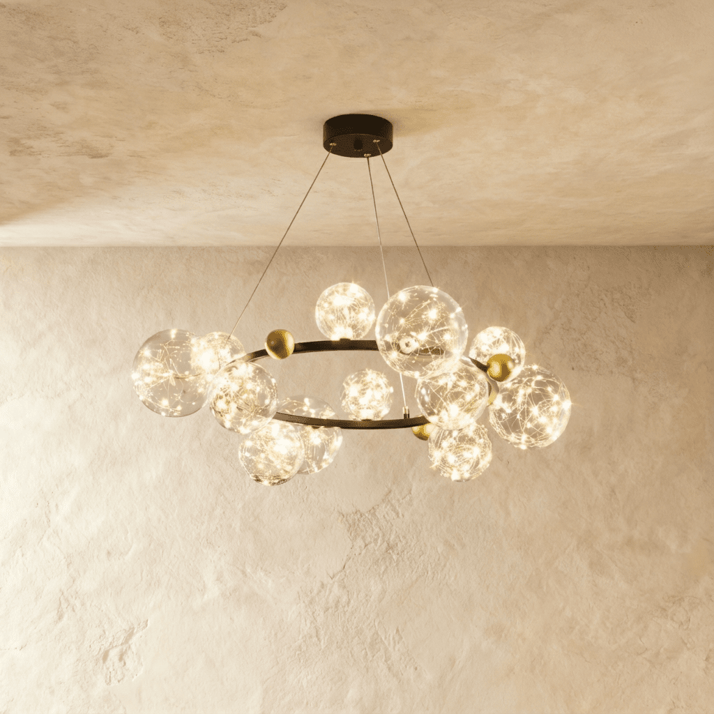 Freyza - Luminara | Elegant Modern Black Bubble Chandelier with Adjustable Height