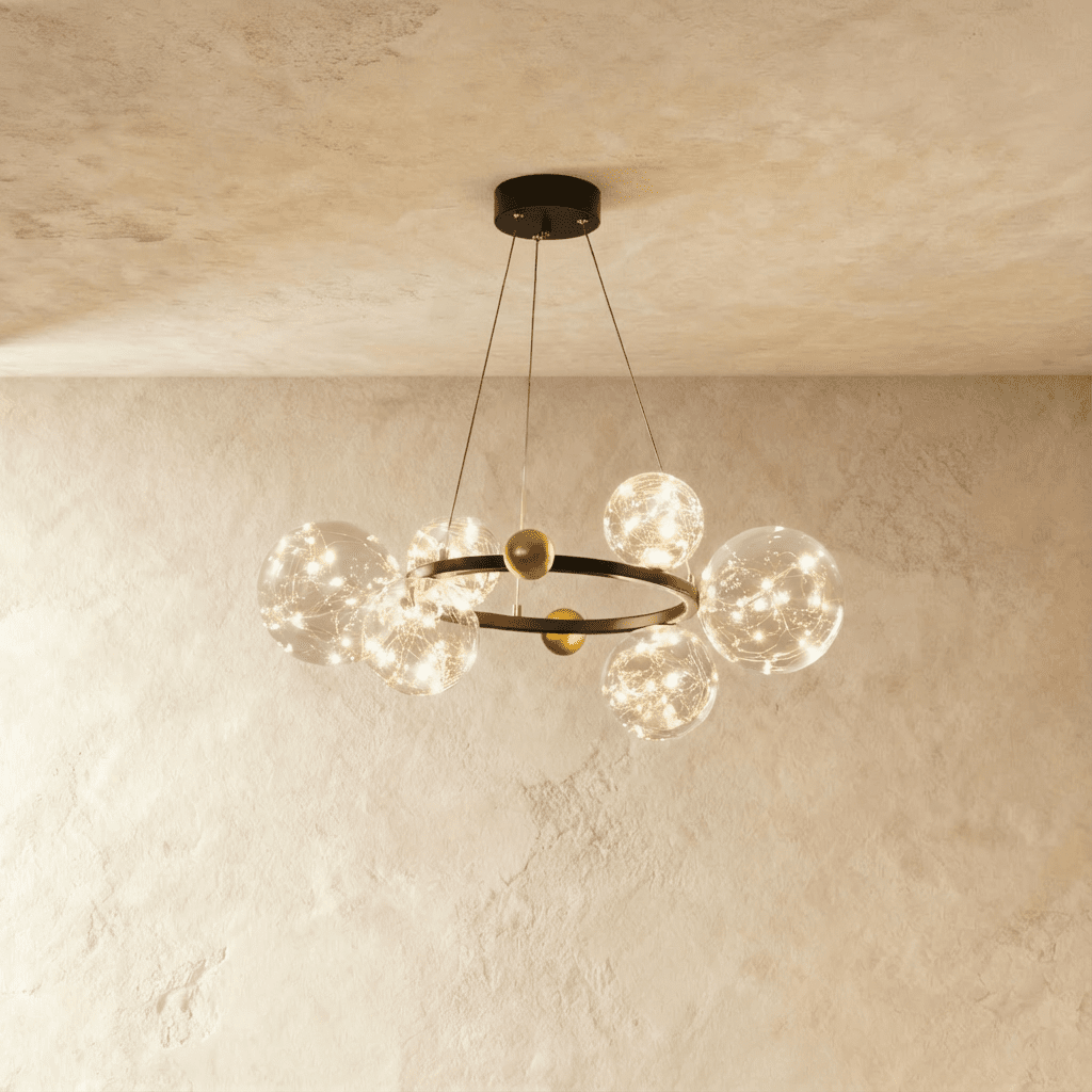 Freyza - Luminara | Elegant Modern Black Bubble Chandelier with Adjustable Height