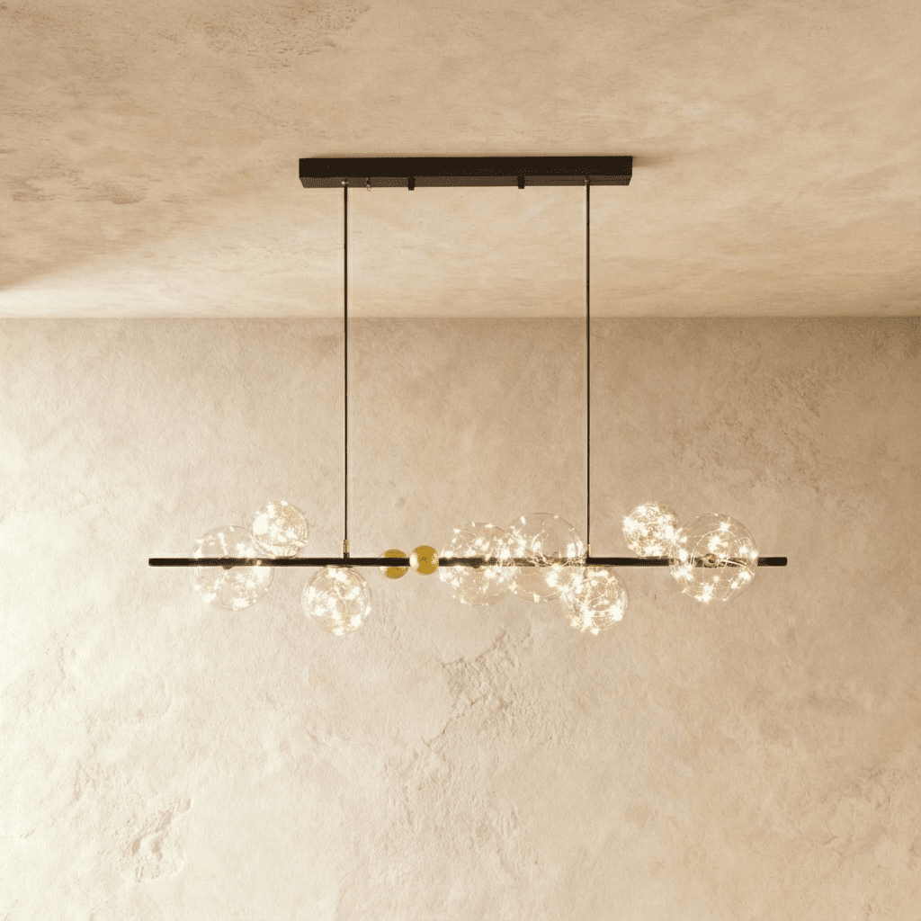 Freyza - Luminara | Elegant Modern Black Bubble Chandelier with Adjustable Height