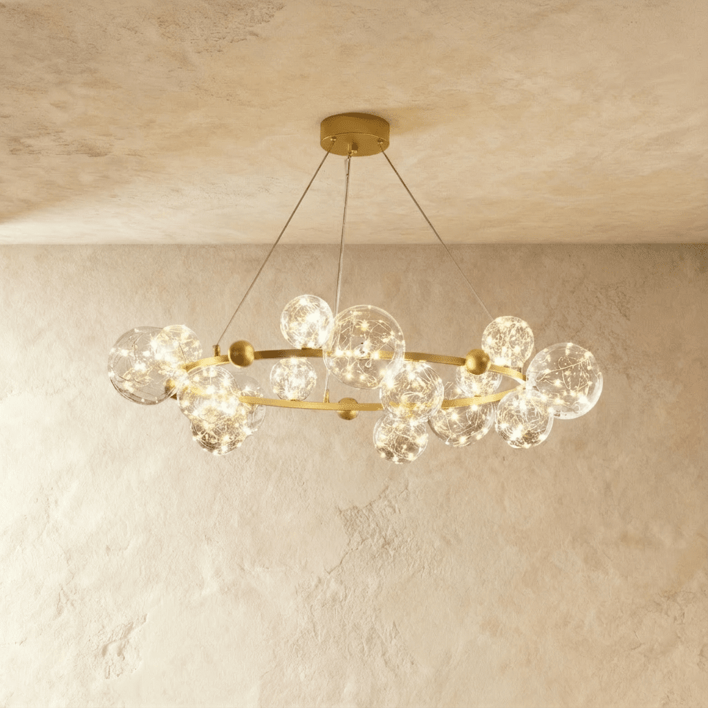 Freyza - Luminara | Elegant Modern Black Bubble Chandelier with Adjustable Height