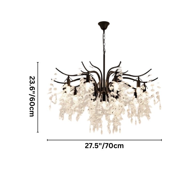 Freyza - Luminara | Elegant Modern Black Crystal Ceiling Chandelier for Dining Room