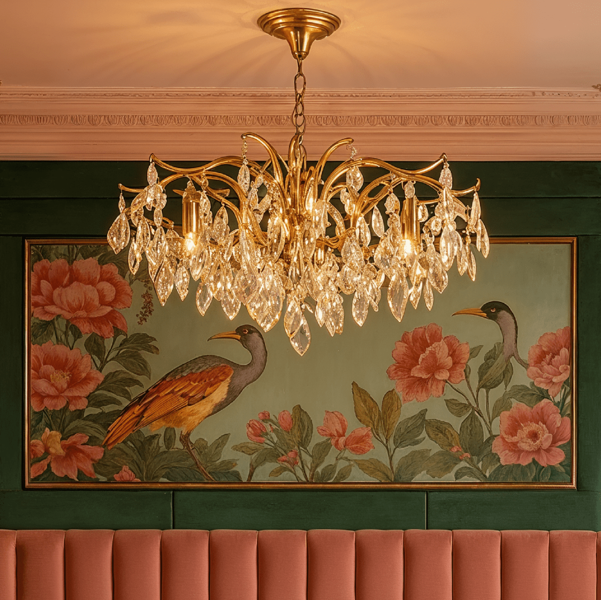 Freyza - Luminara | Elegant Modern Black Crystal Ceiling Chandelier for Dining Room