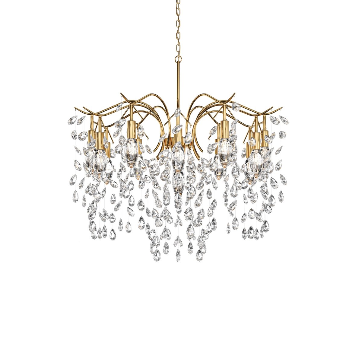 Freyza - Luminara | Elegant Modern Black Crystal Ceiling Chandelier for Dining Room