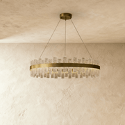 Freyza - Elegant Modern Copper Glass Dining Room Chandelier Light