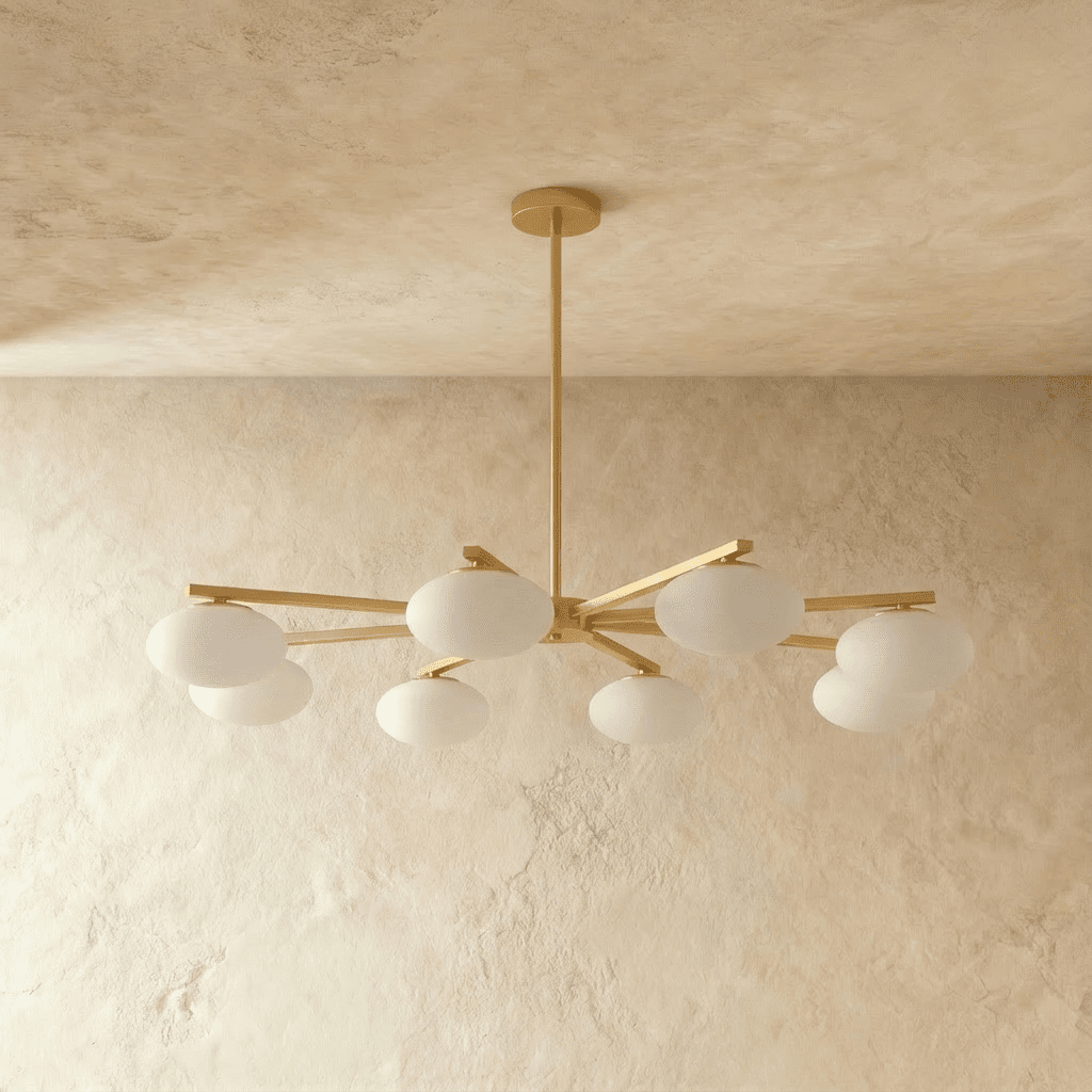 Freyza - Elegant Modern Copper Glass Dining Room Chandelier Light