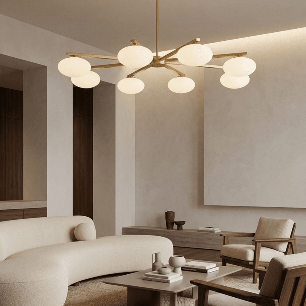 Freyza - Elegant Modern Copper Glass Dining Room Chandelier Light