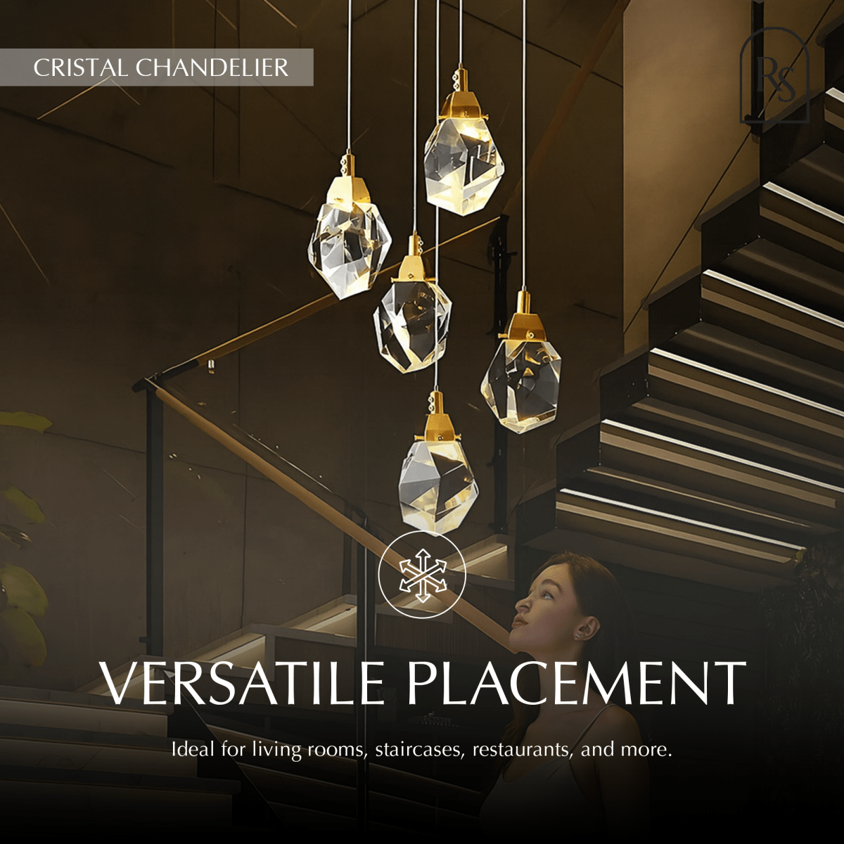 Freyza - Elegant Modern Crystal Chandelier Light Fixture