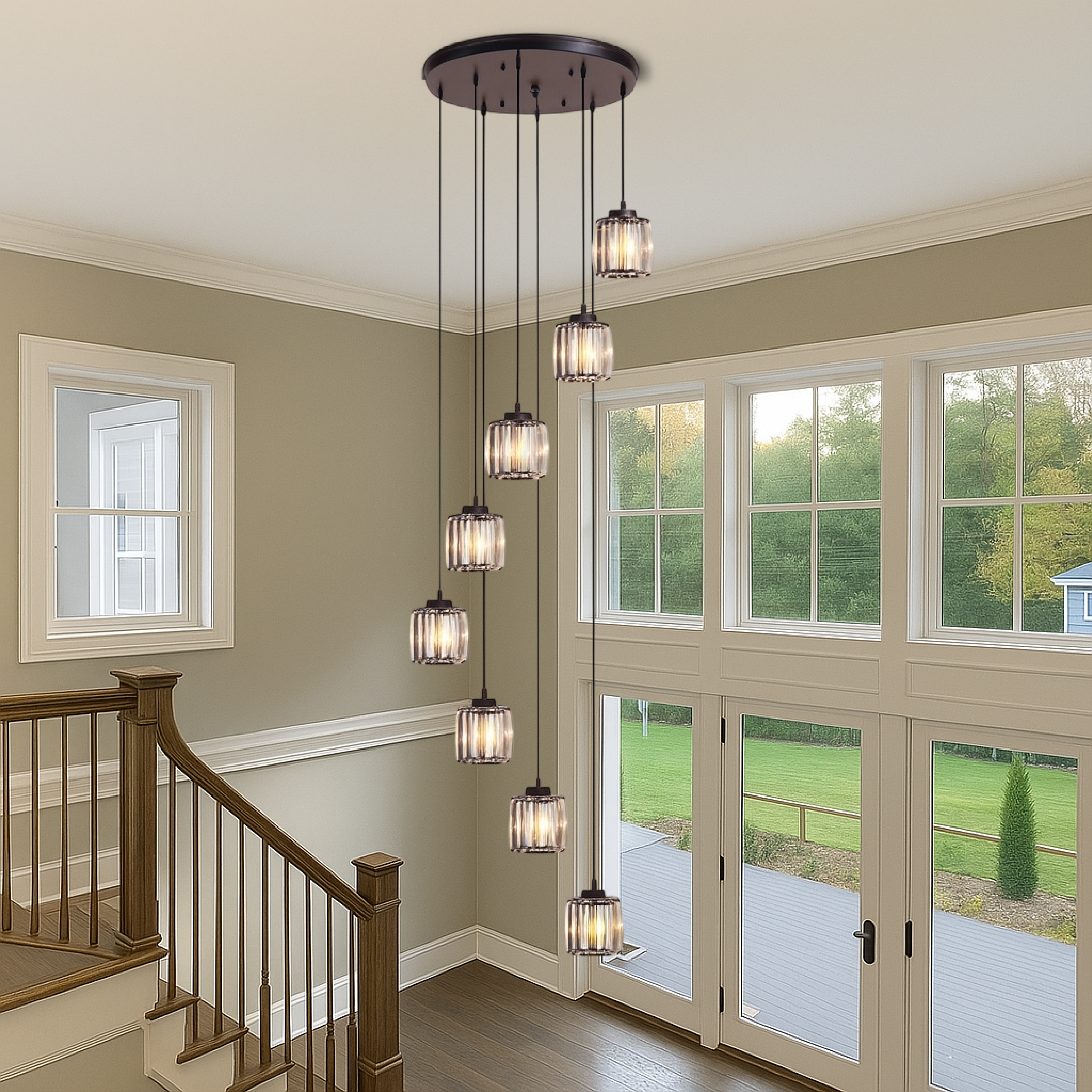 Freyza - Luminara | Élégant lustre moderne en cristal pour salle à manger