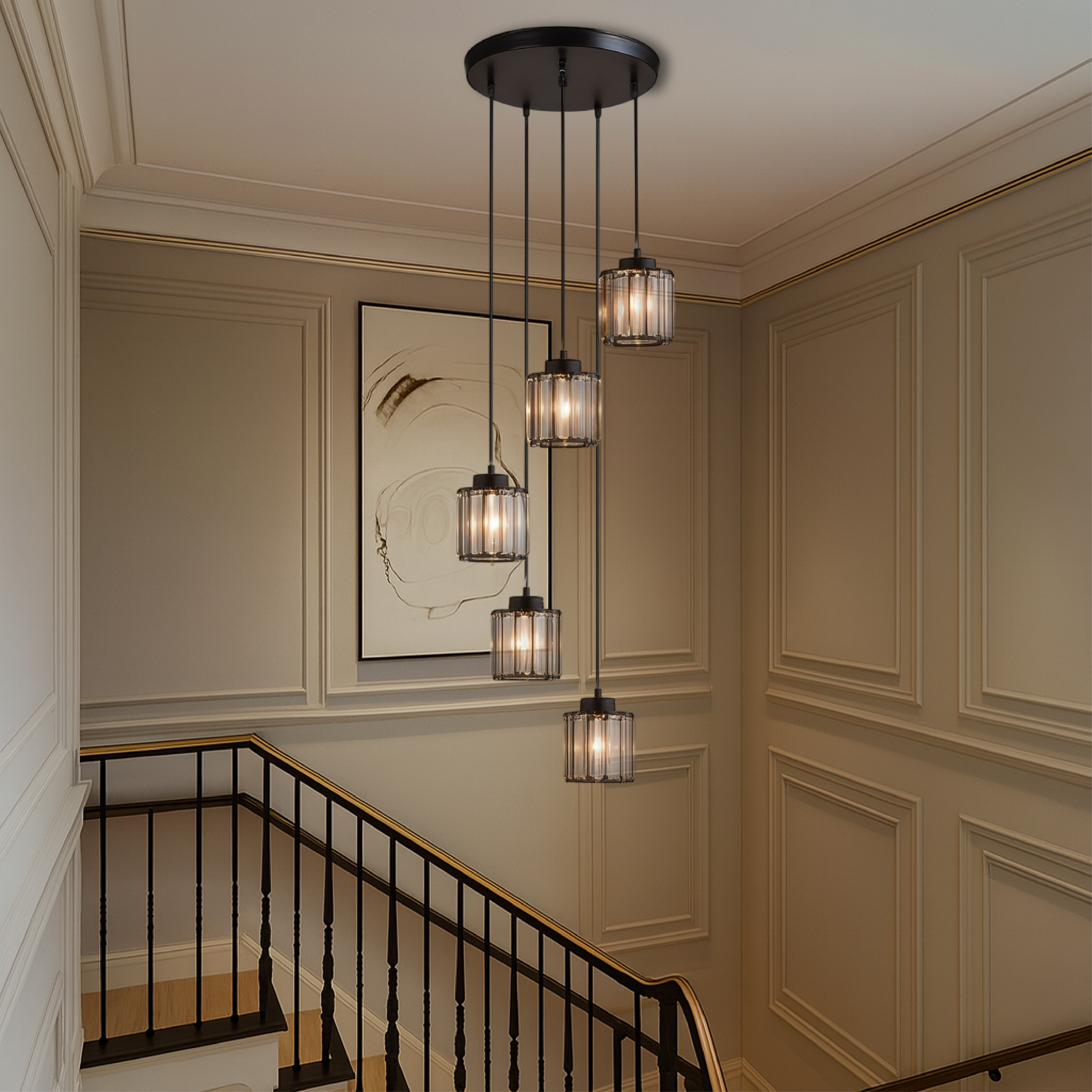 Freyza - Luminara | Élégant lustre moderne en cristal pour salle à manger