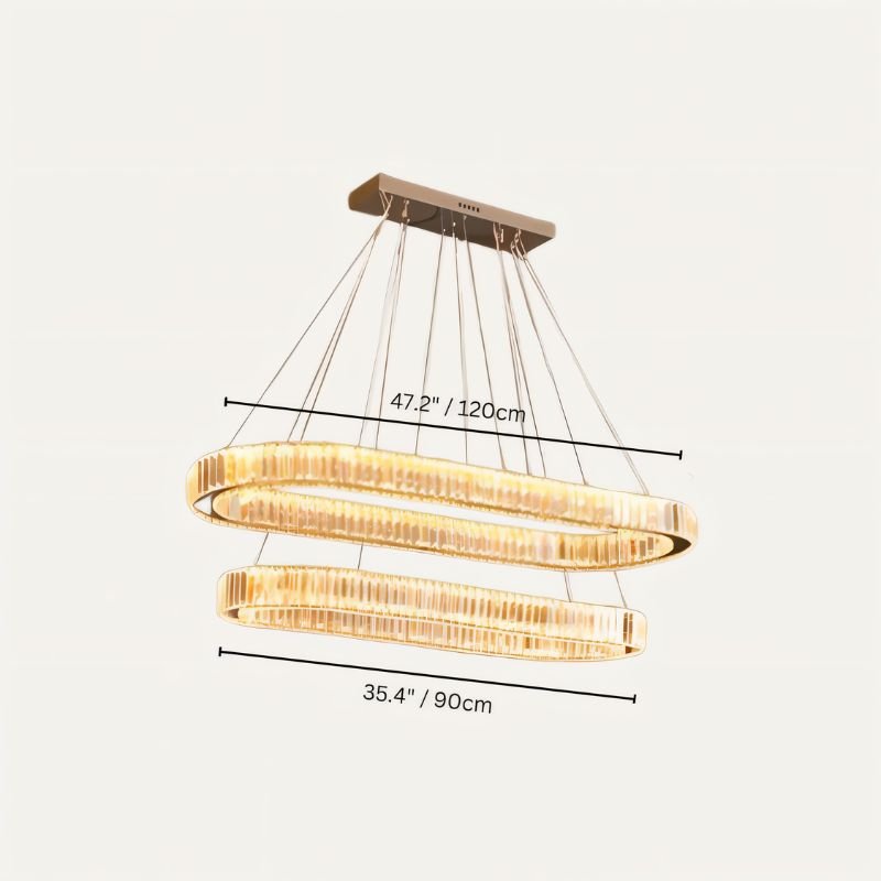 Freyza - Luminara | Elegant Modern Crystal Oval Chandelier with Adjustable Height